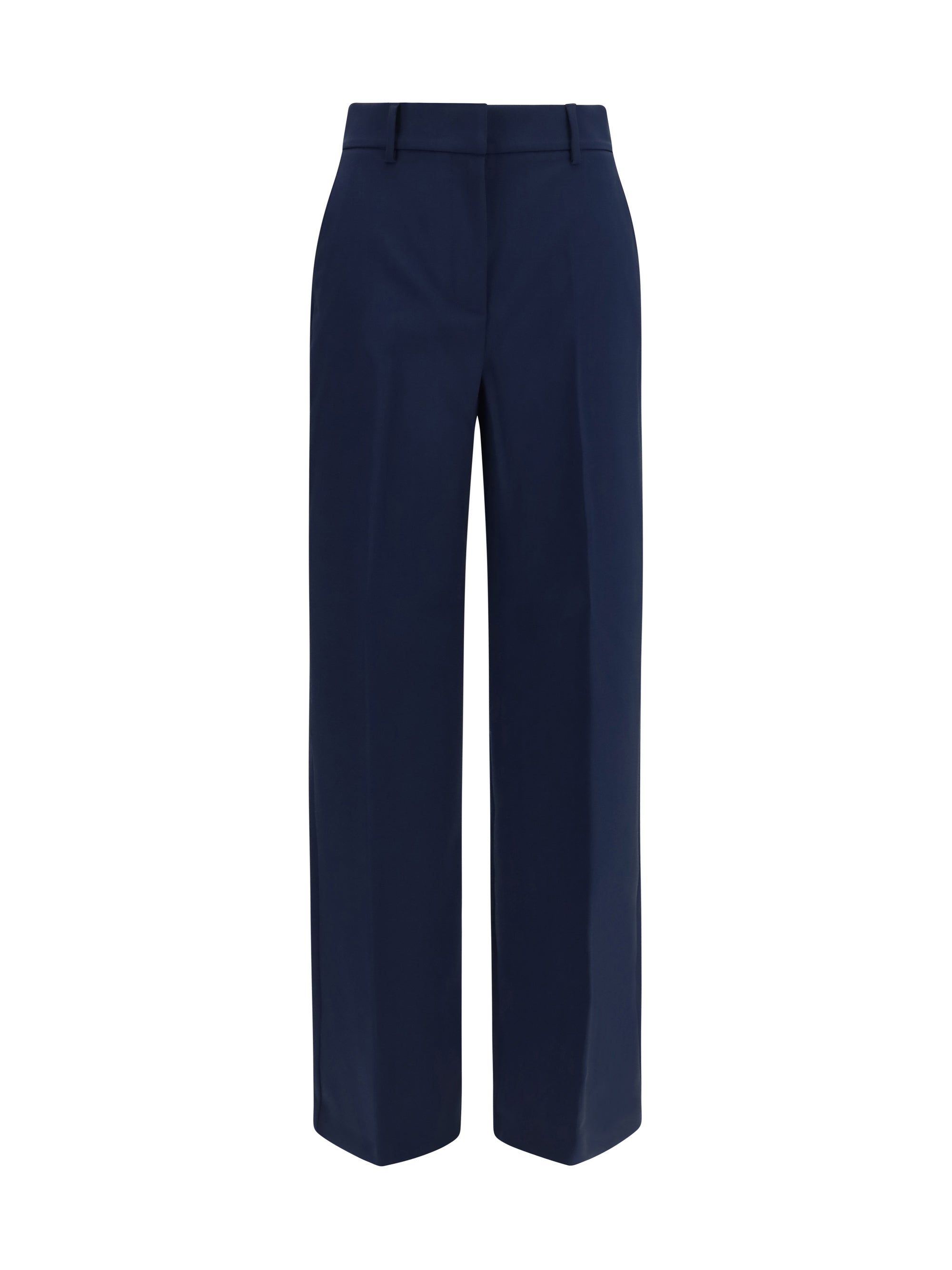 Weekend Max Mara Stretch Wool Palazzo Trousers — Navy by Weekend Max Mara