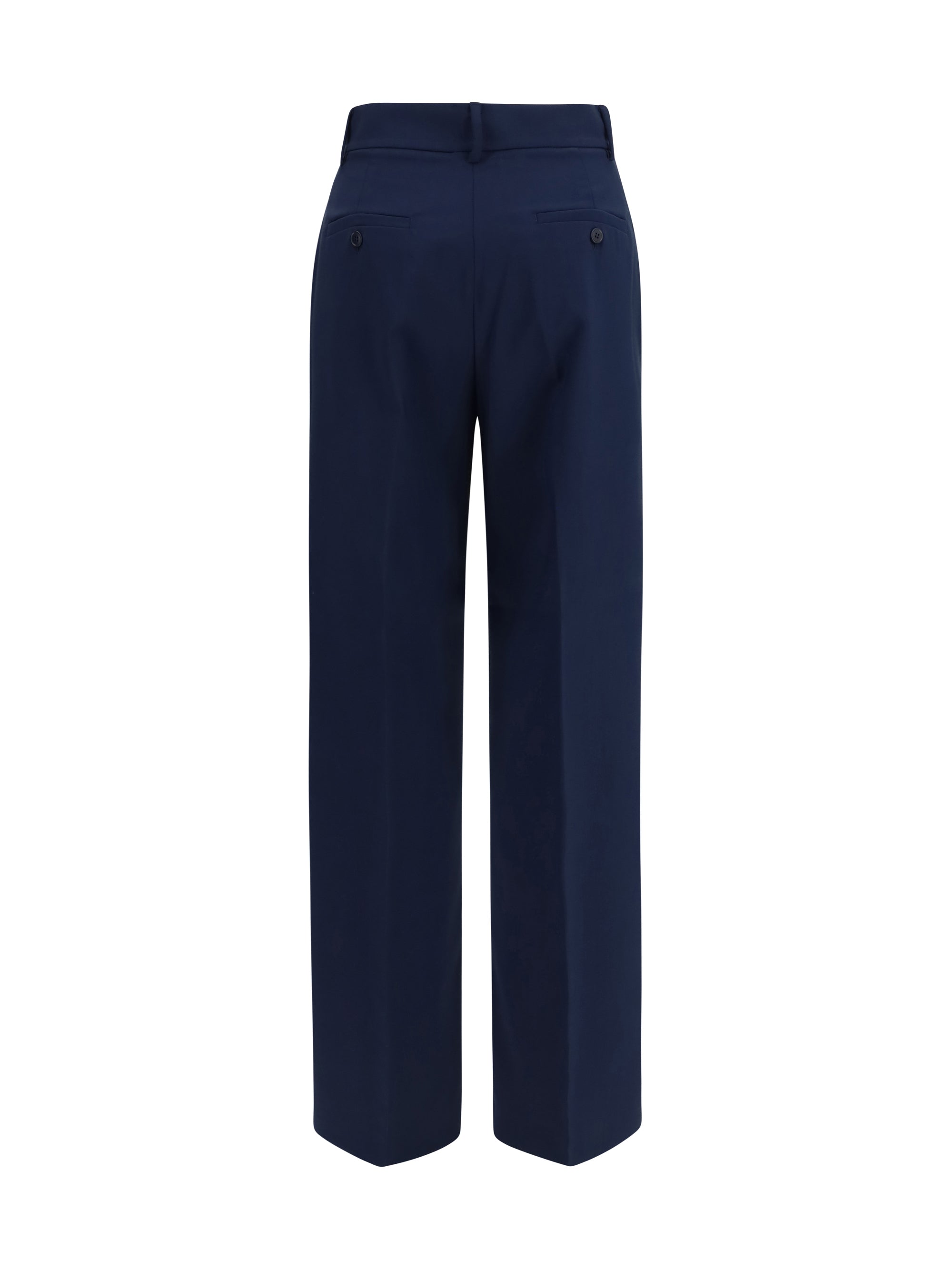 Weekend Max Mara Stretch Wool Palazzo Trousers — Navy, view 2