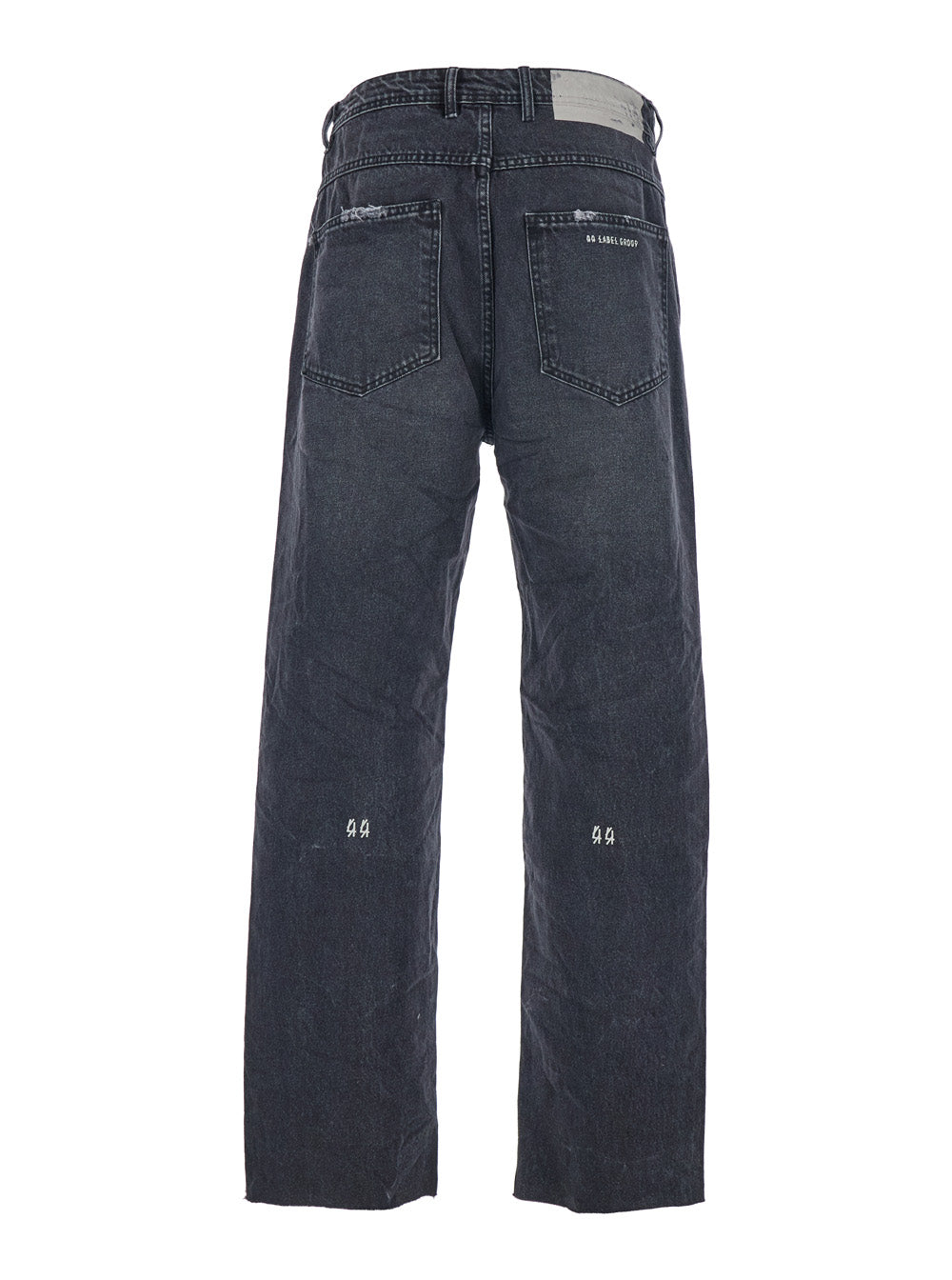 44 Label Group Logo Patch and Side Strap Jeans — Black, view 2