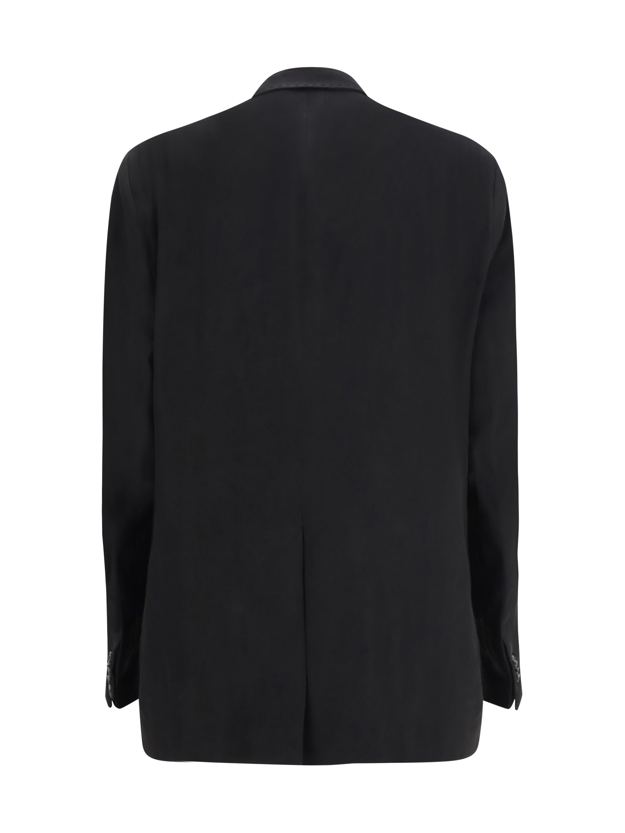 GCDS Double-Breasted Viscose Blazer — Black, view 2