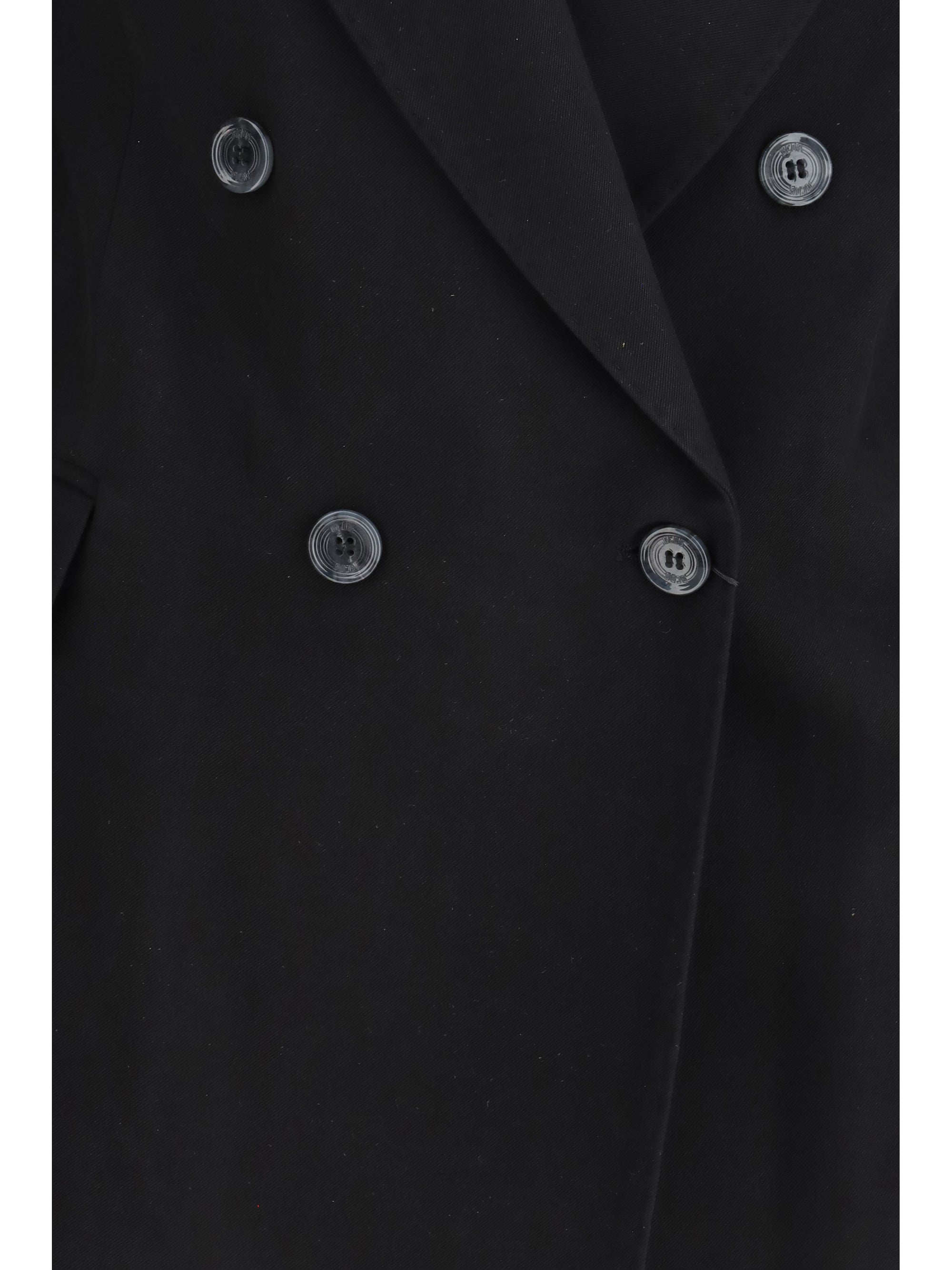GCDS Double-Breasted Viscose Blazer — Black, view 3