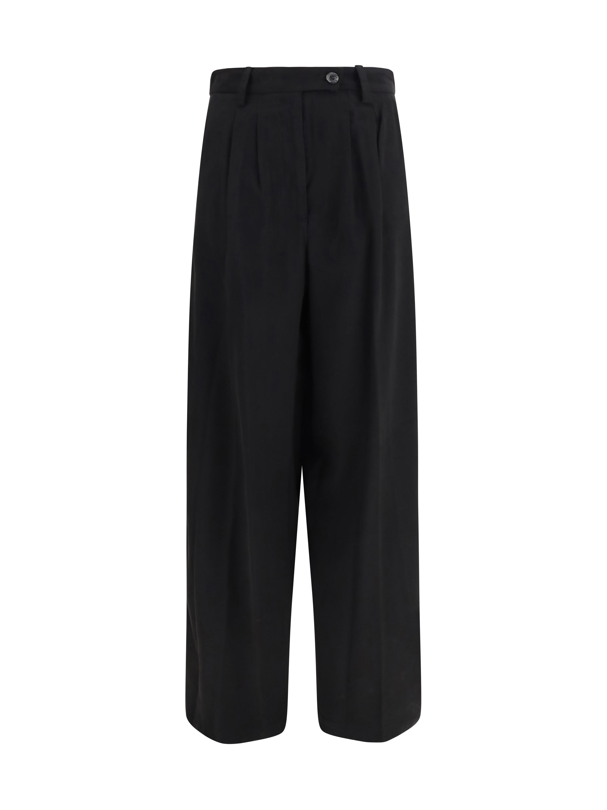 GCDS Wide-Leg Tailored Viscose Trousers — Black by GCDS