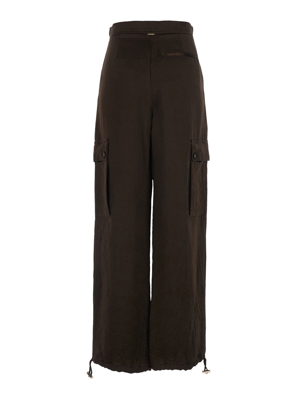 Twinset Tech Fabric Acetate Cargo Pants — Brown, view 2