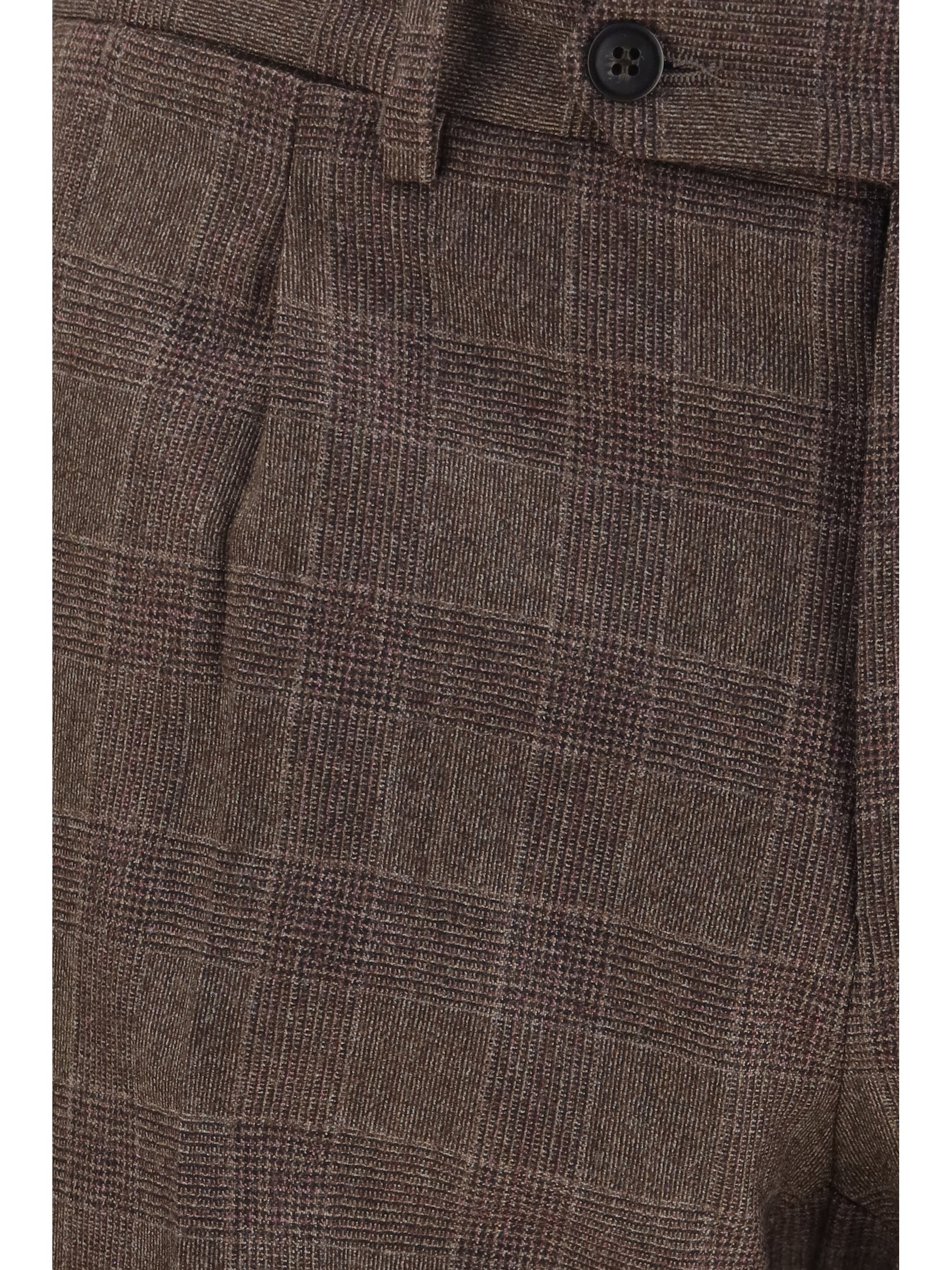 Germano 1952 Tone-on-Tone Checked Wool Trousers — Brown by Germano 1952