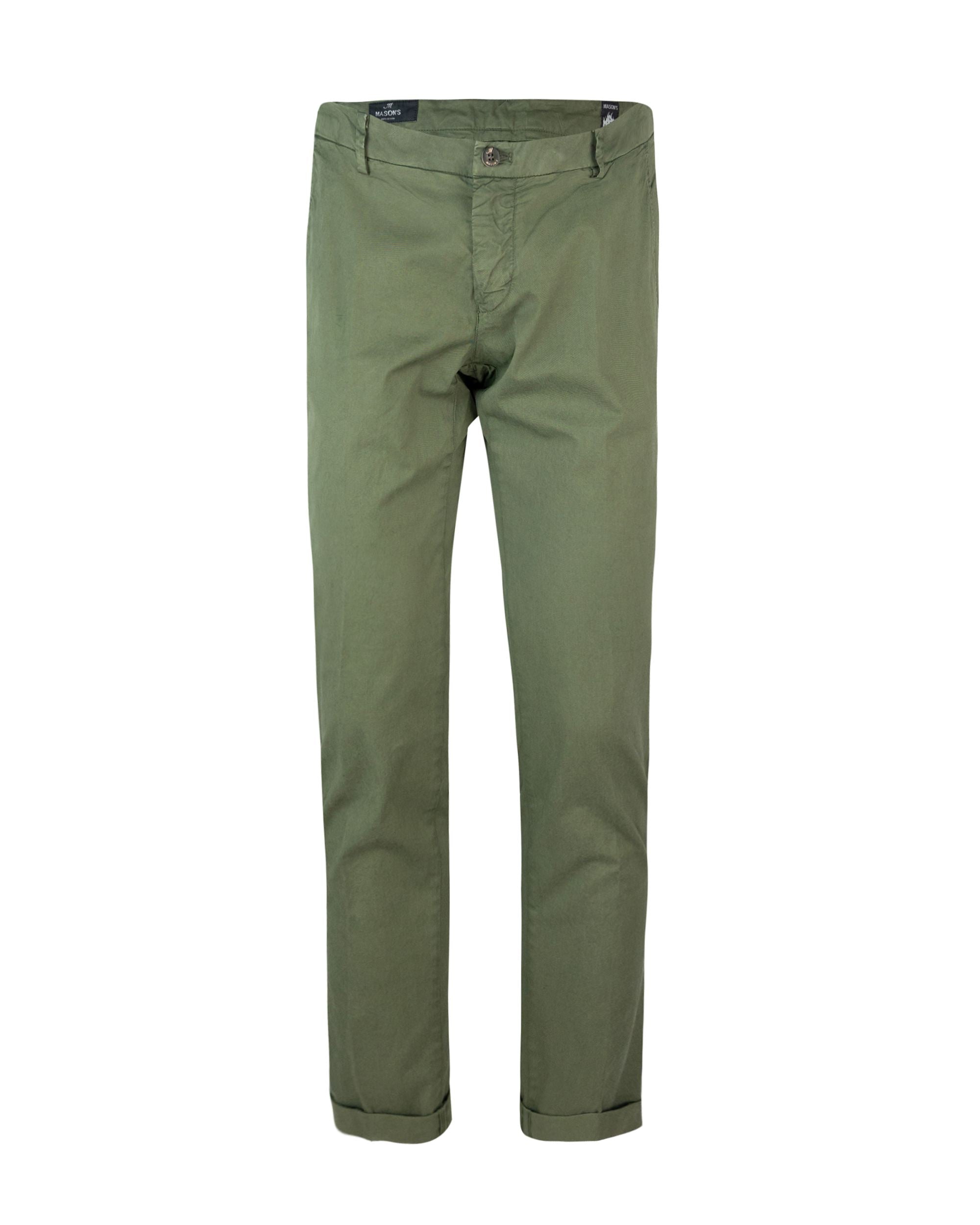 Mason'S Stretch Cotton Chino Trousers — Green by Mason'S