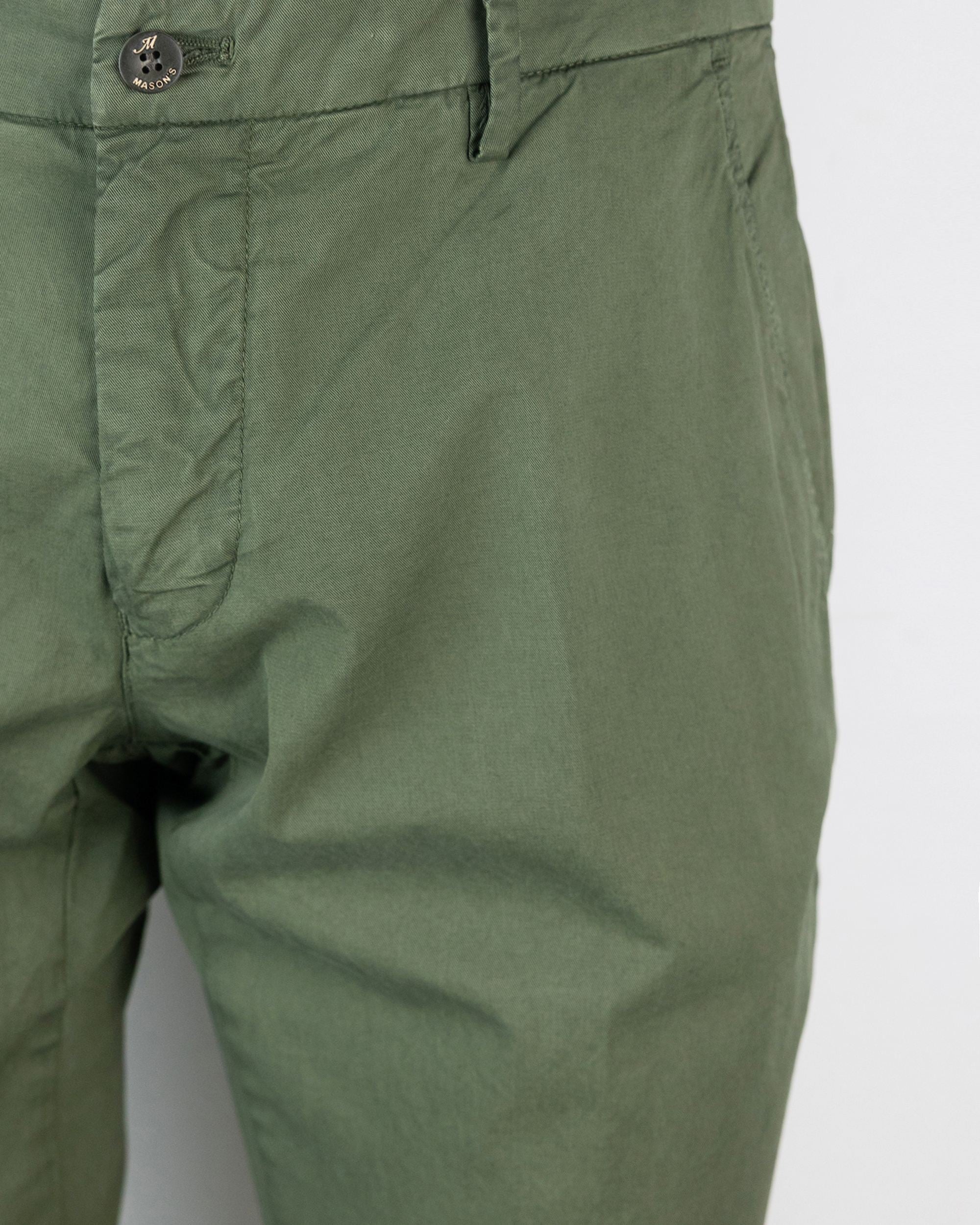 Mason'S Stretch Cotton Chino Trousers — Green, view 3