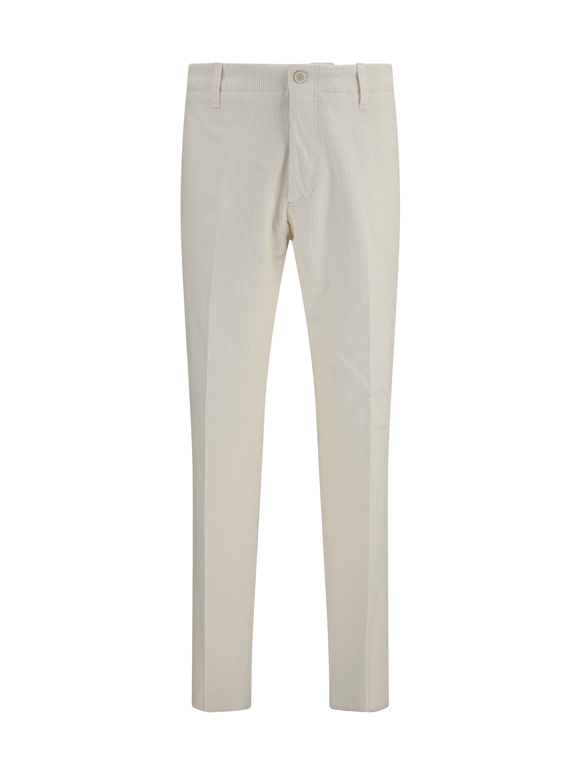 Lardini Ribbed Viscose Trousers — Beige by Lardini