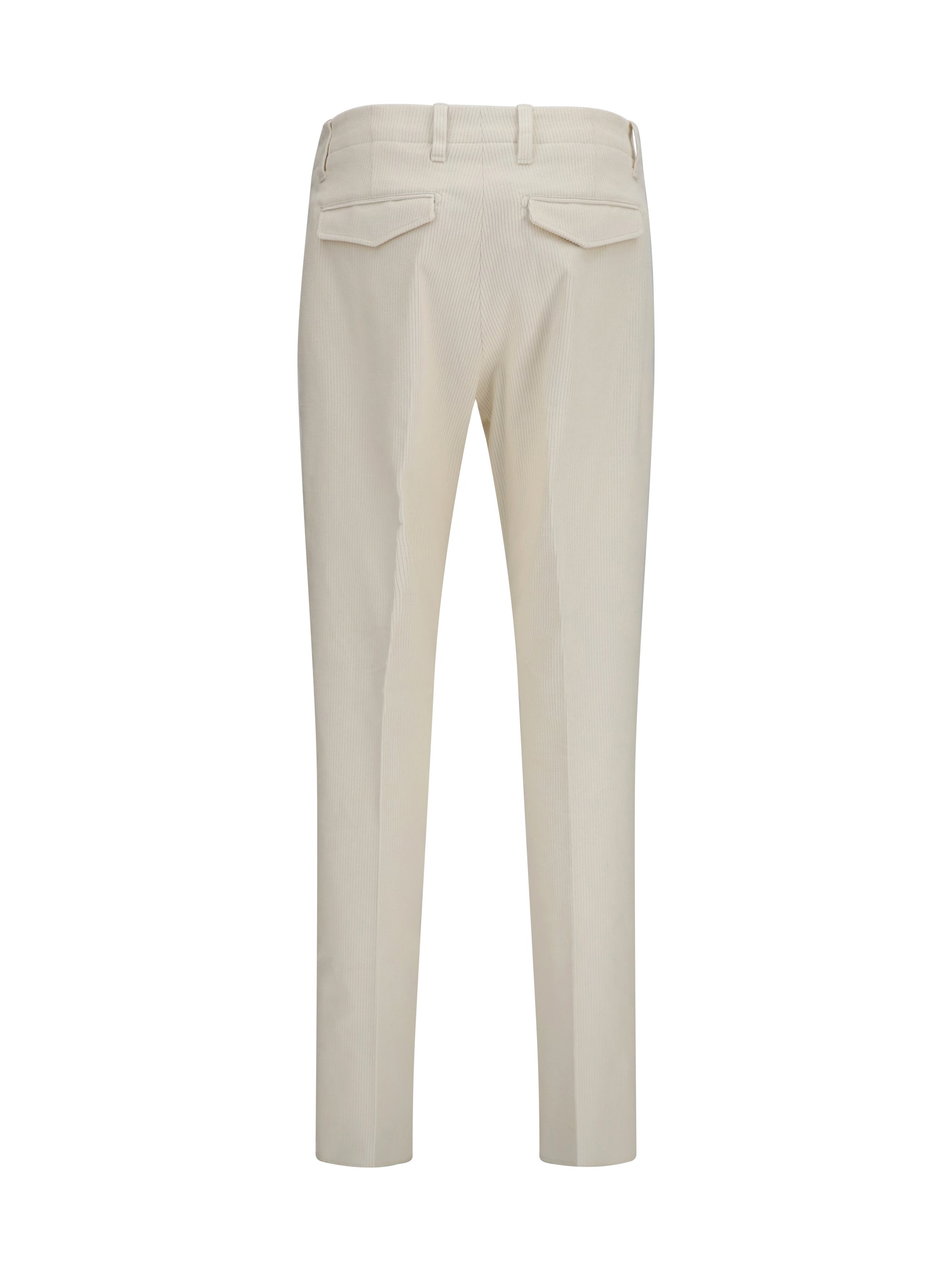 Lardini Ribbed Viscose Trousers — Beige, view 2