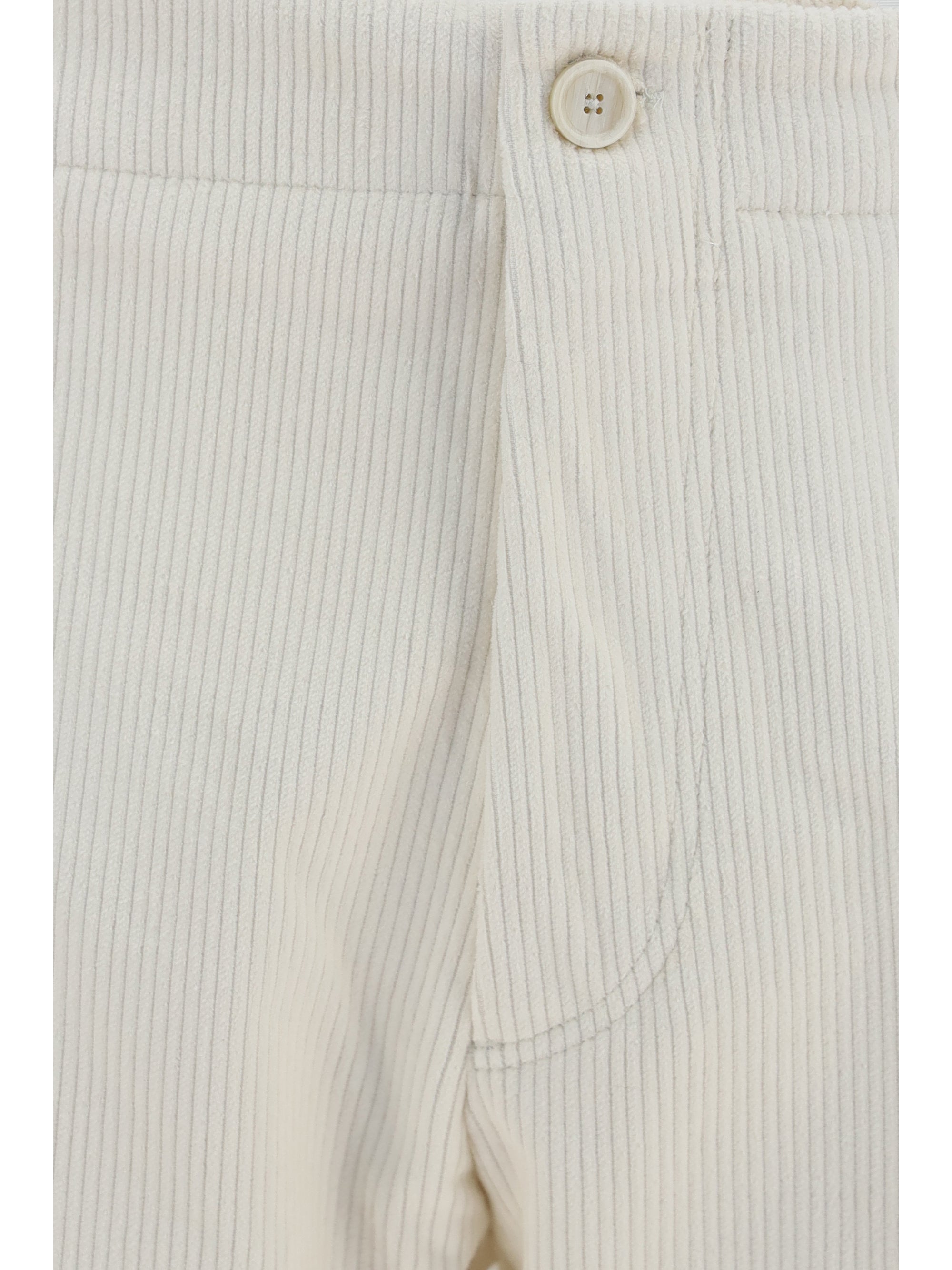 Lardini Ribbed Viscose Trousers — Beige, view 3