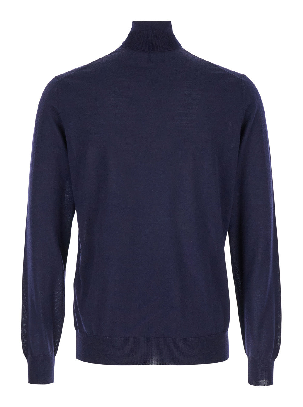 Leplain Merino Wool Crew Neck Sweater — Navy, view 2