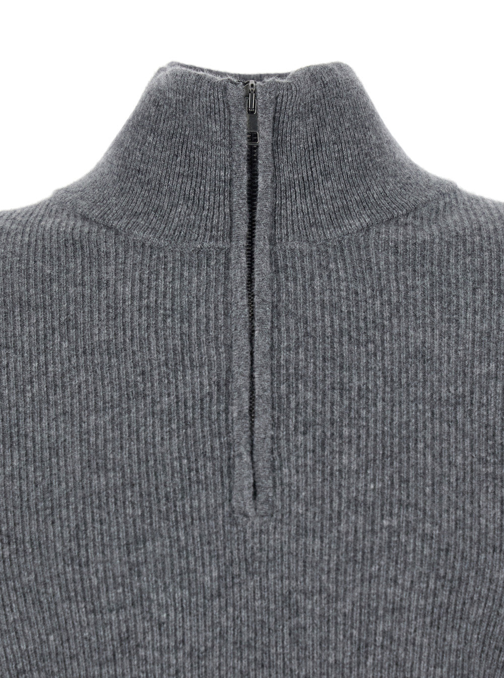 Roberto Collina Ribbed Wool Sweater — Gray, view 3