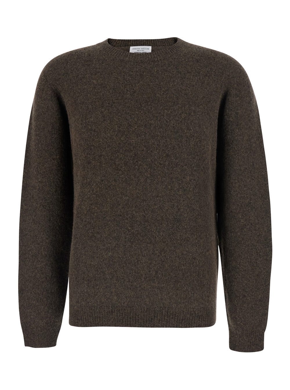 Roberto Collina Virgin Wool and Camel Wool Blend Sweater — Brown by Roberto Collina