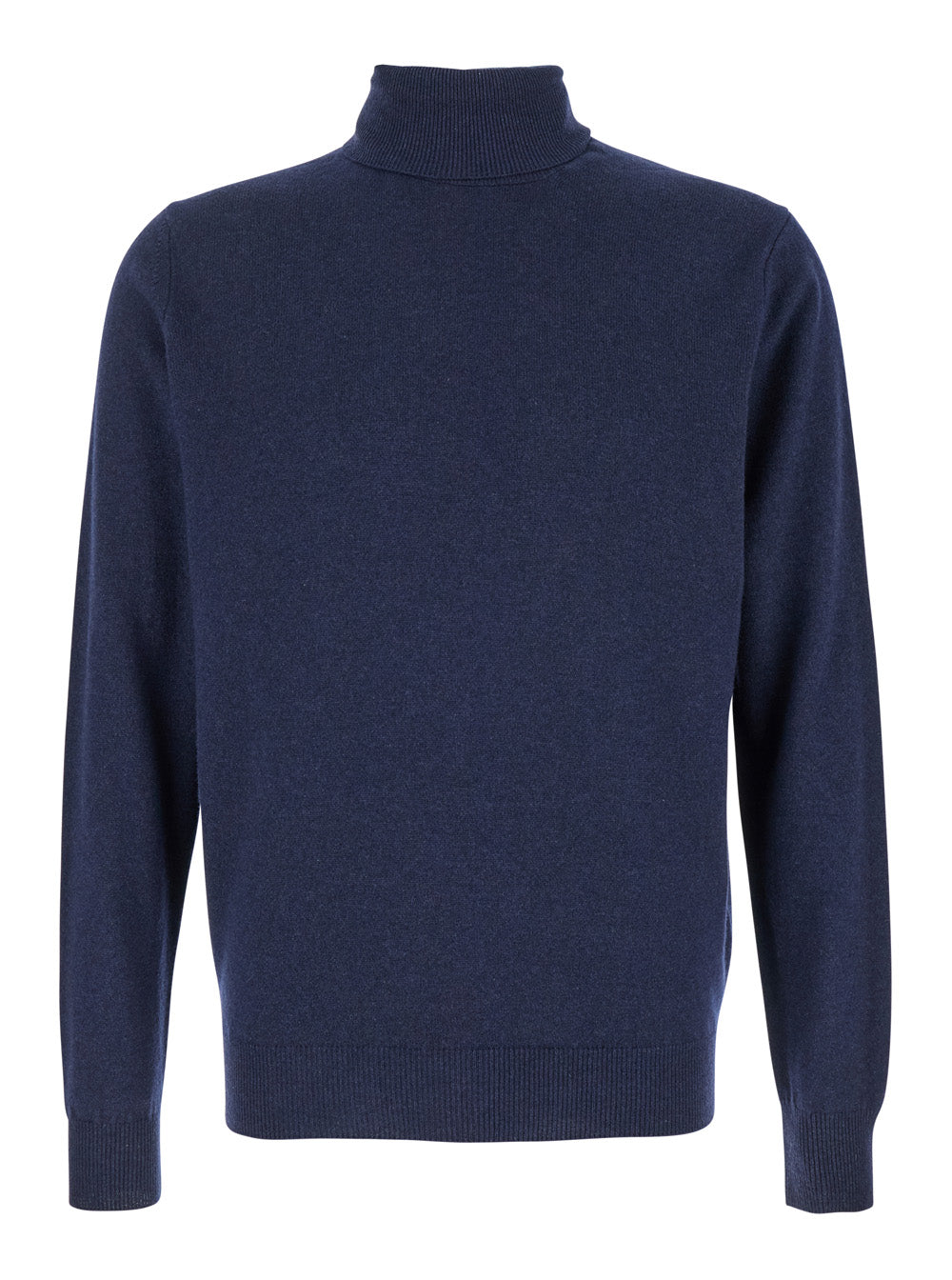 Leplain Merino Wool Blend Turtleneck Sweater — Navy by Leplain