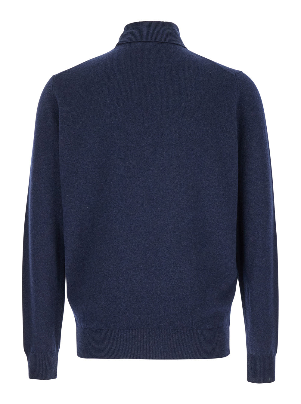 Leplain Merino Wool Blend Turtleneck Sweater — Navy, view 2