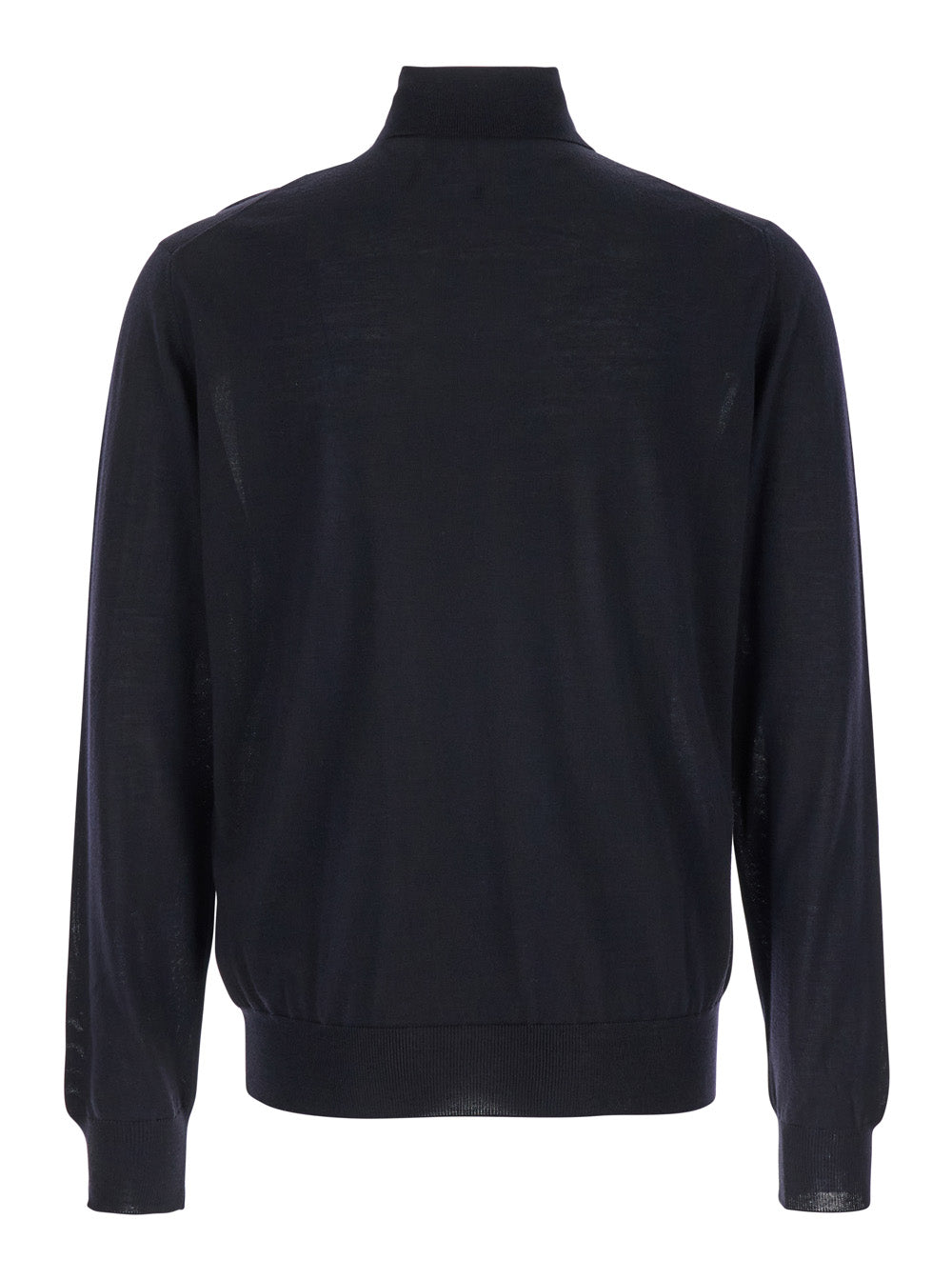 Leplain Virgin Wool Turtleneck Sweater — Blue, view 2