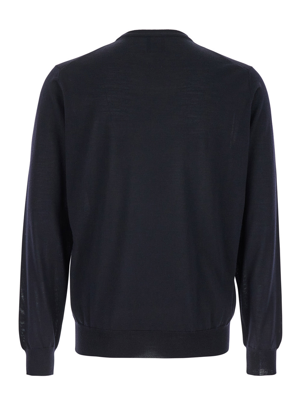 Leplain Virgin Wool Crewneck Sweater — Blue, view 2
