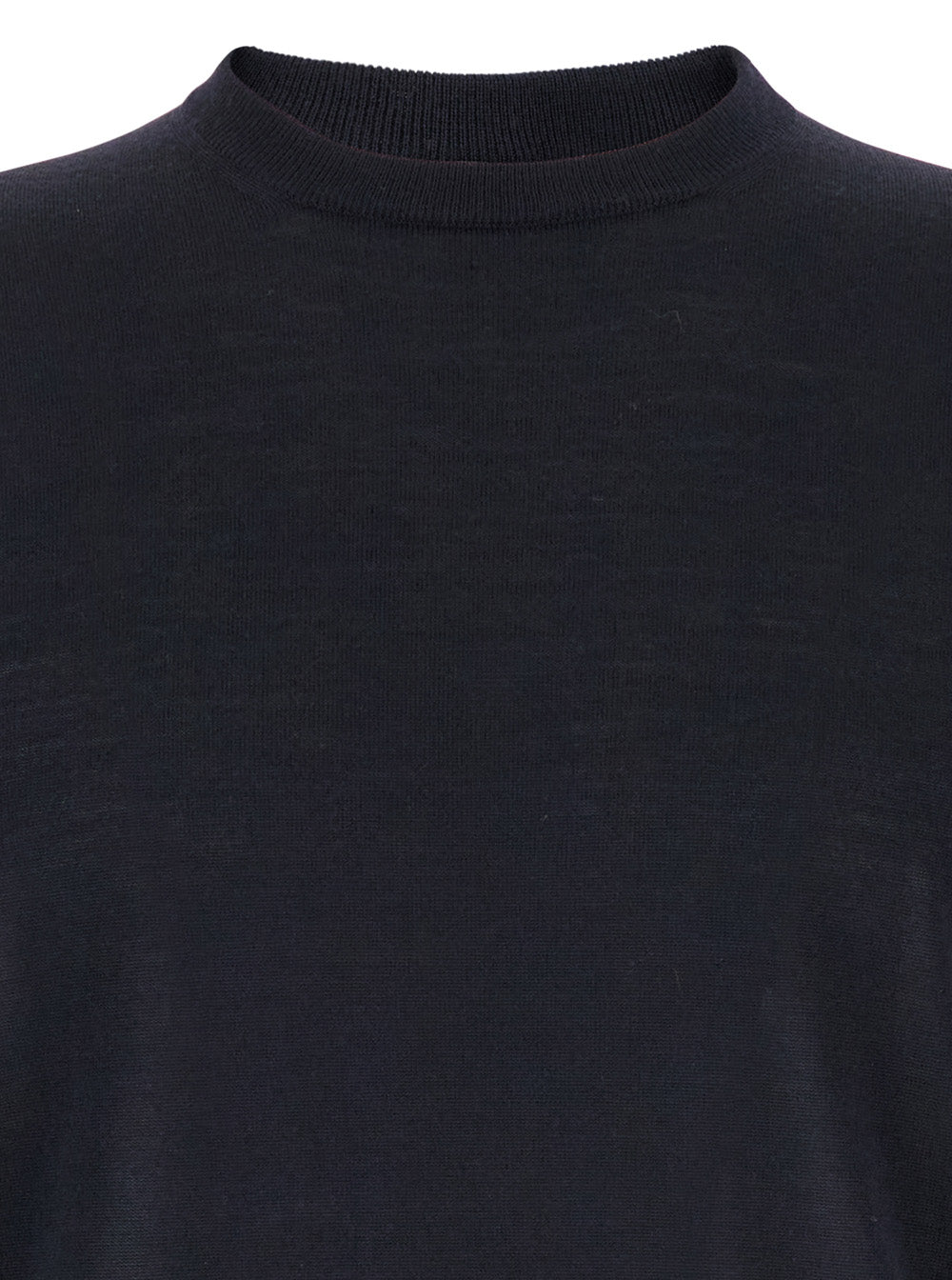 Leplain Virgin Wool Crewneck Sweater — Blue, view 3