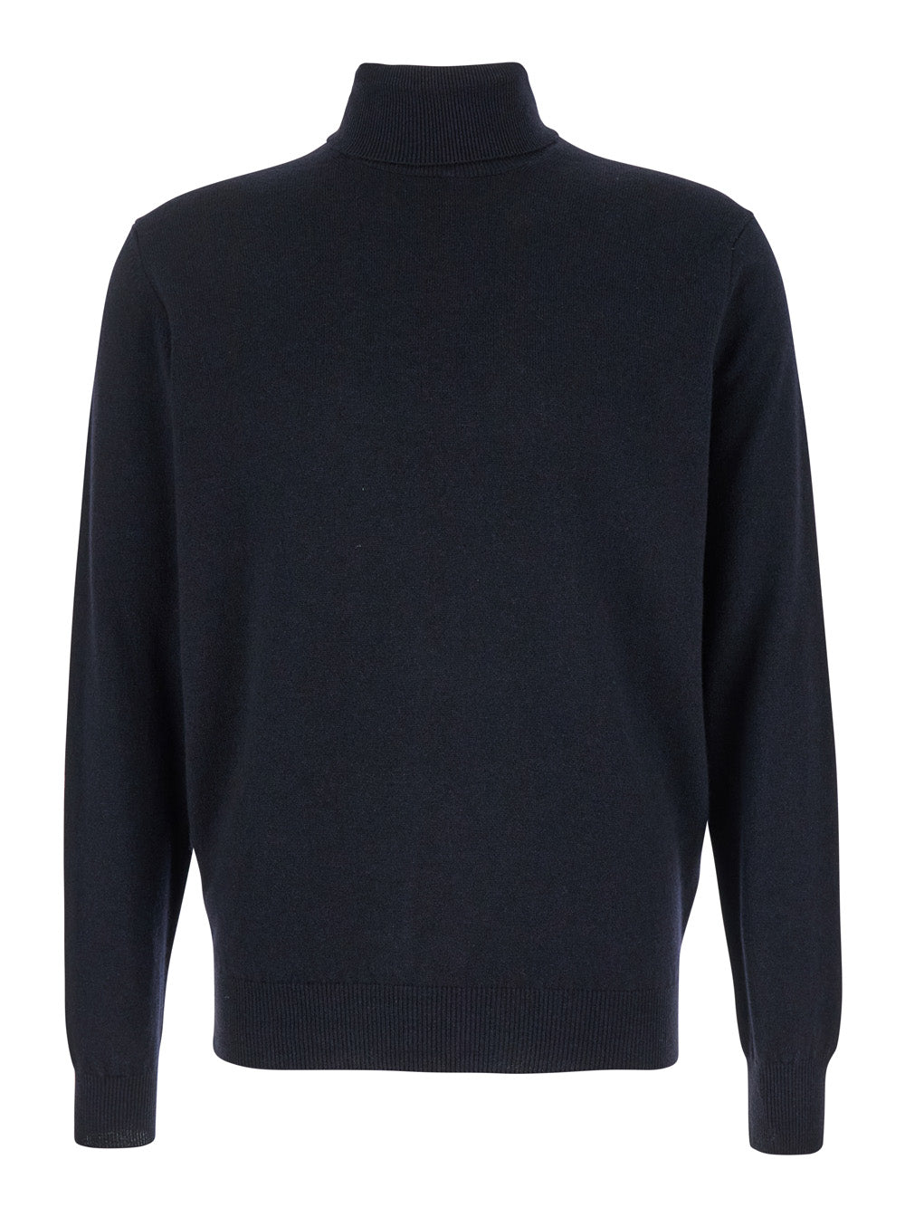 Leplain Merino Wool Blend Turtleneck Sweater — Navy by Leplain