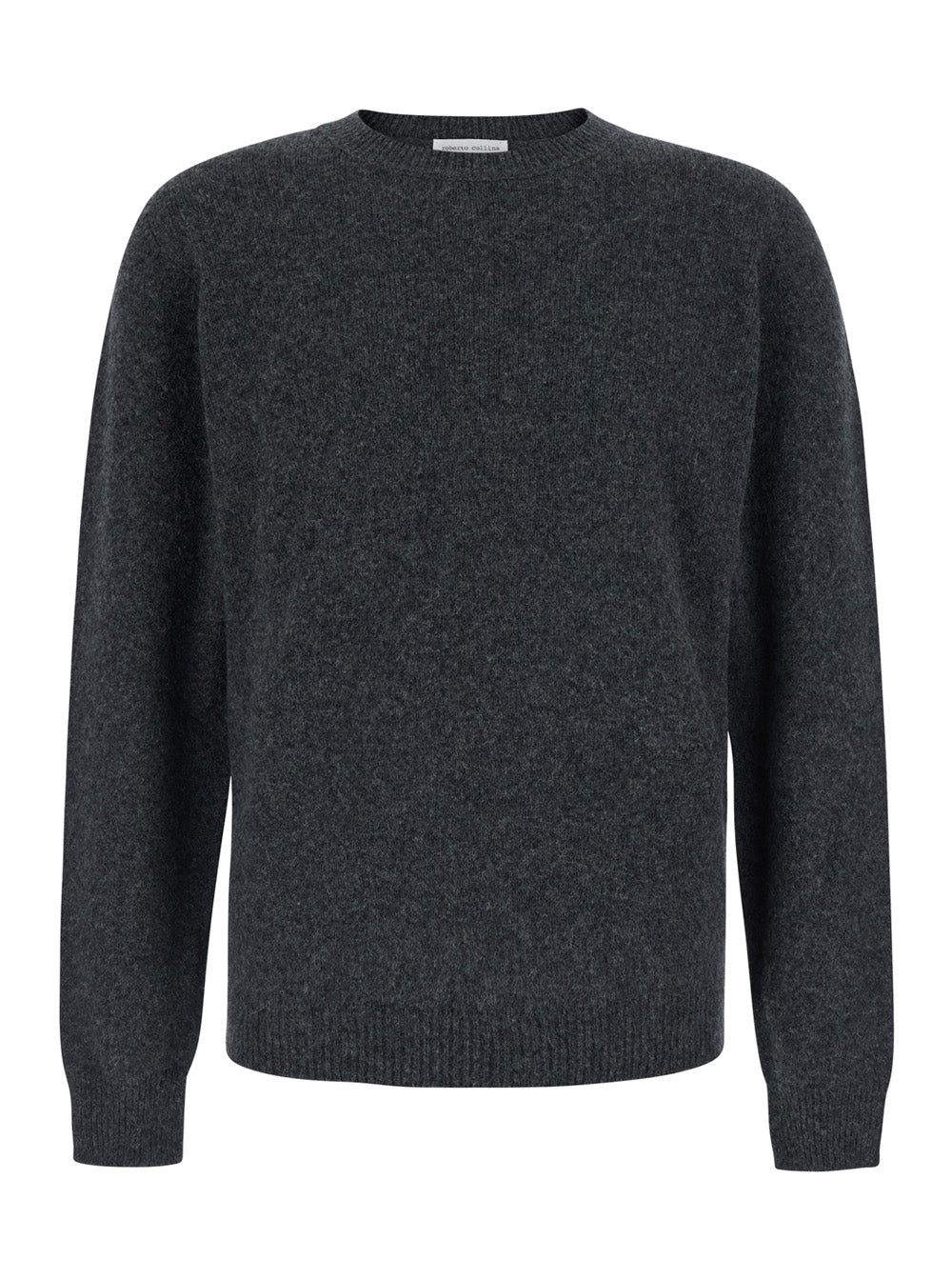 Roberto Collina Virgin Wool Blend Crew Neck Sweater — Gray by Roberto Collina