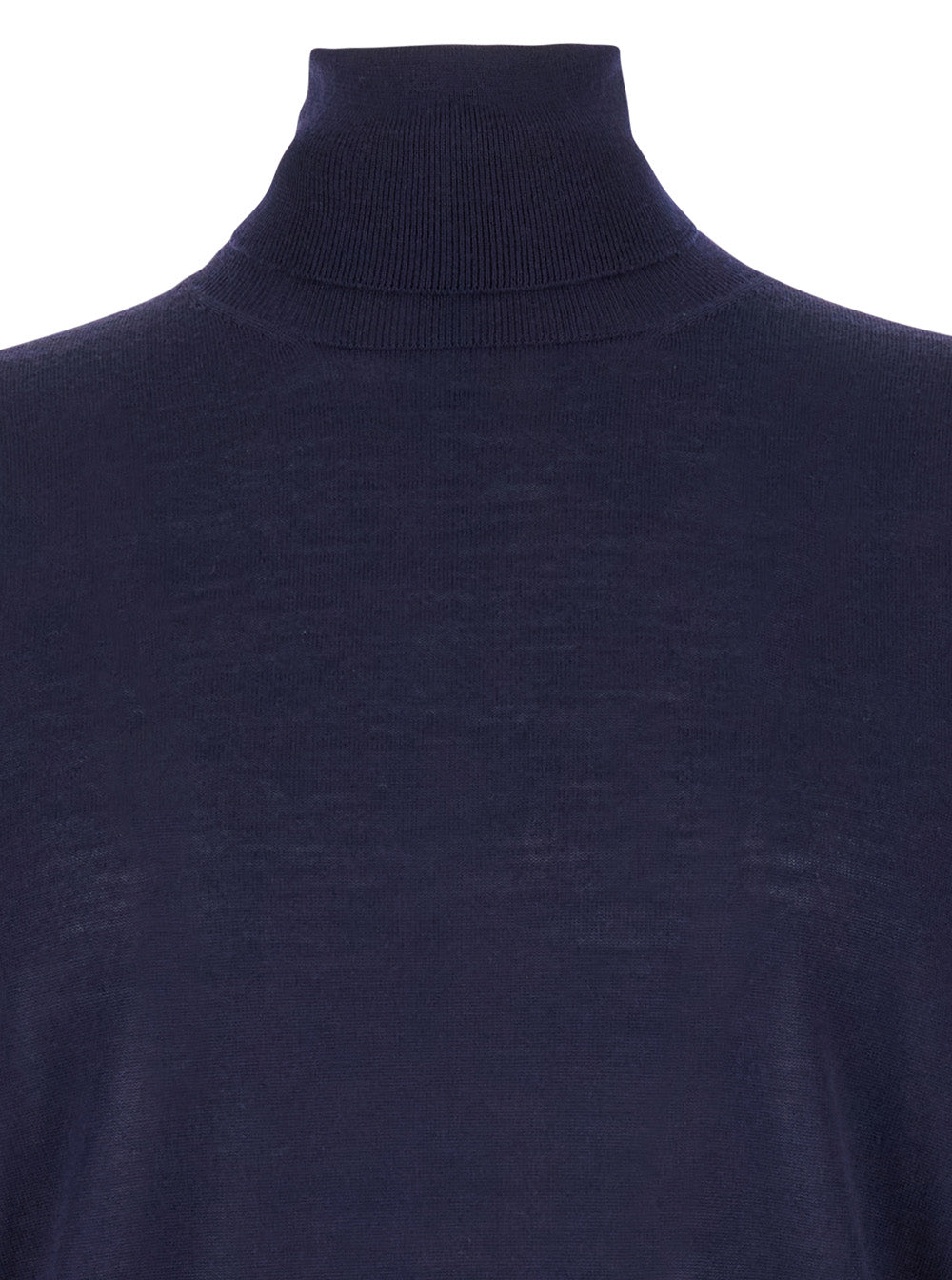 Leplain Virgin Wool Turtleneck — Navy, view 2