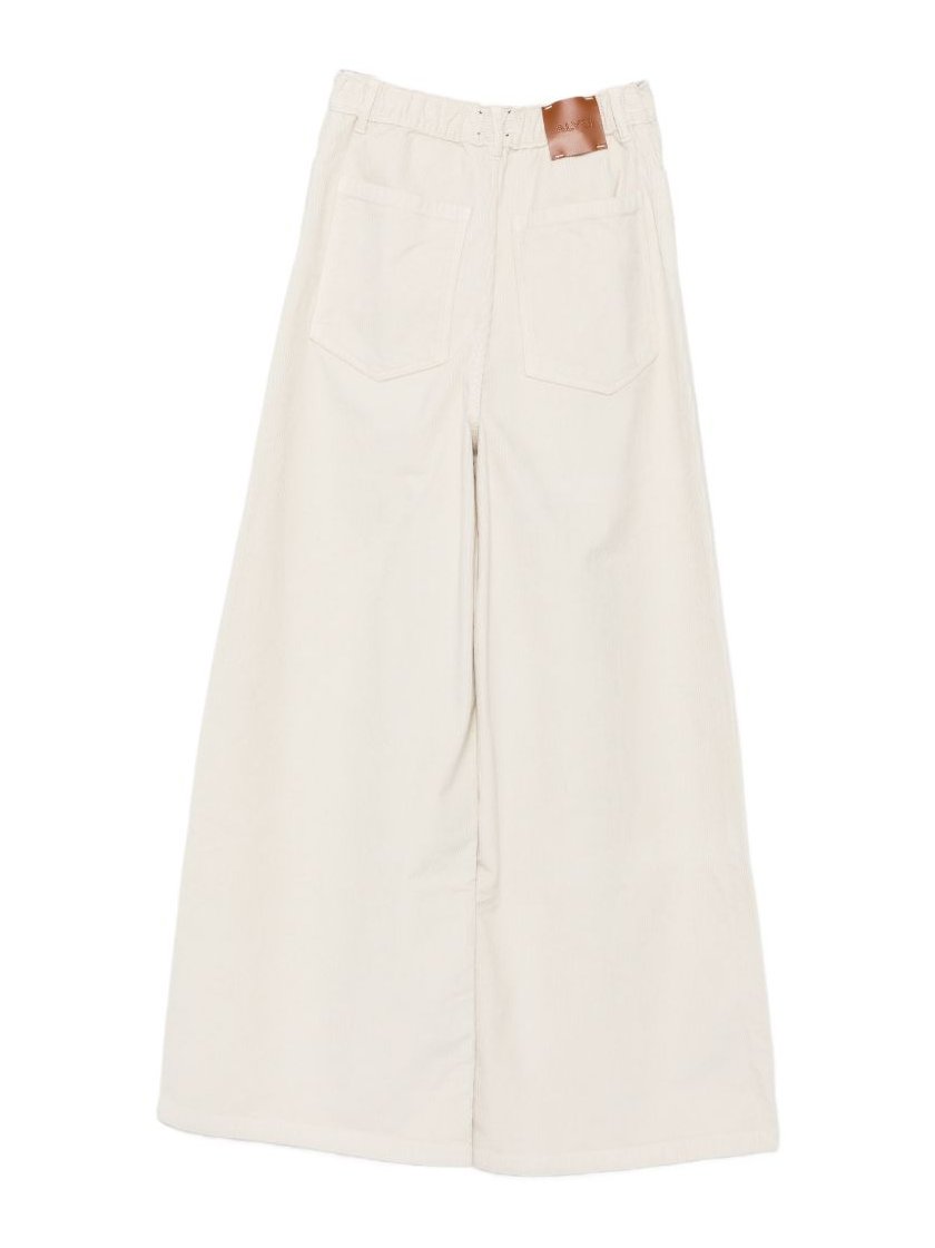 Alysi Wide-Leg Corduroy Trousers — White, view 2