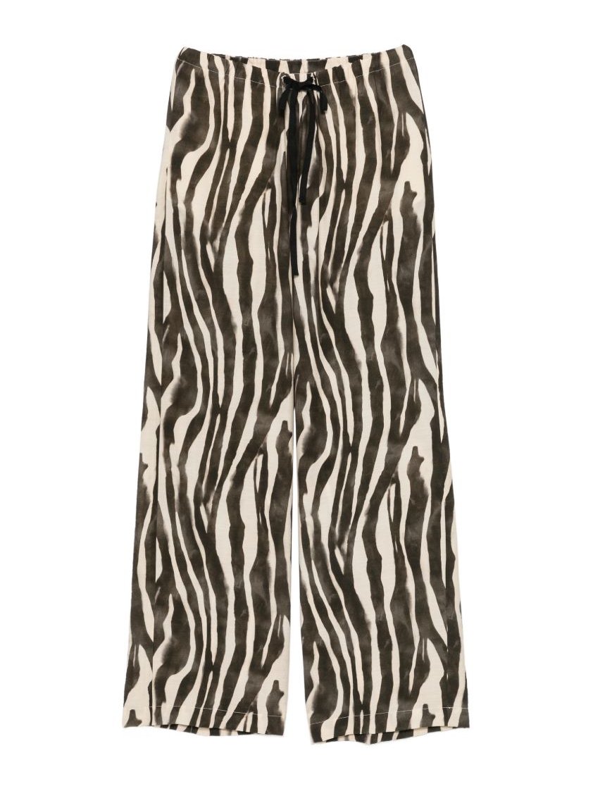 Alysi Zebra-Print Trousers — Black by Alysi