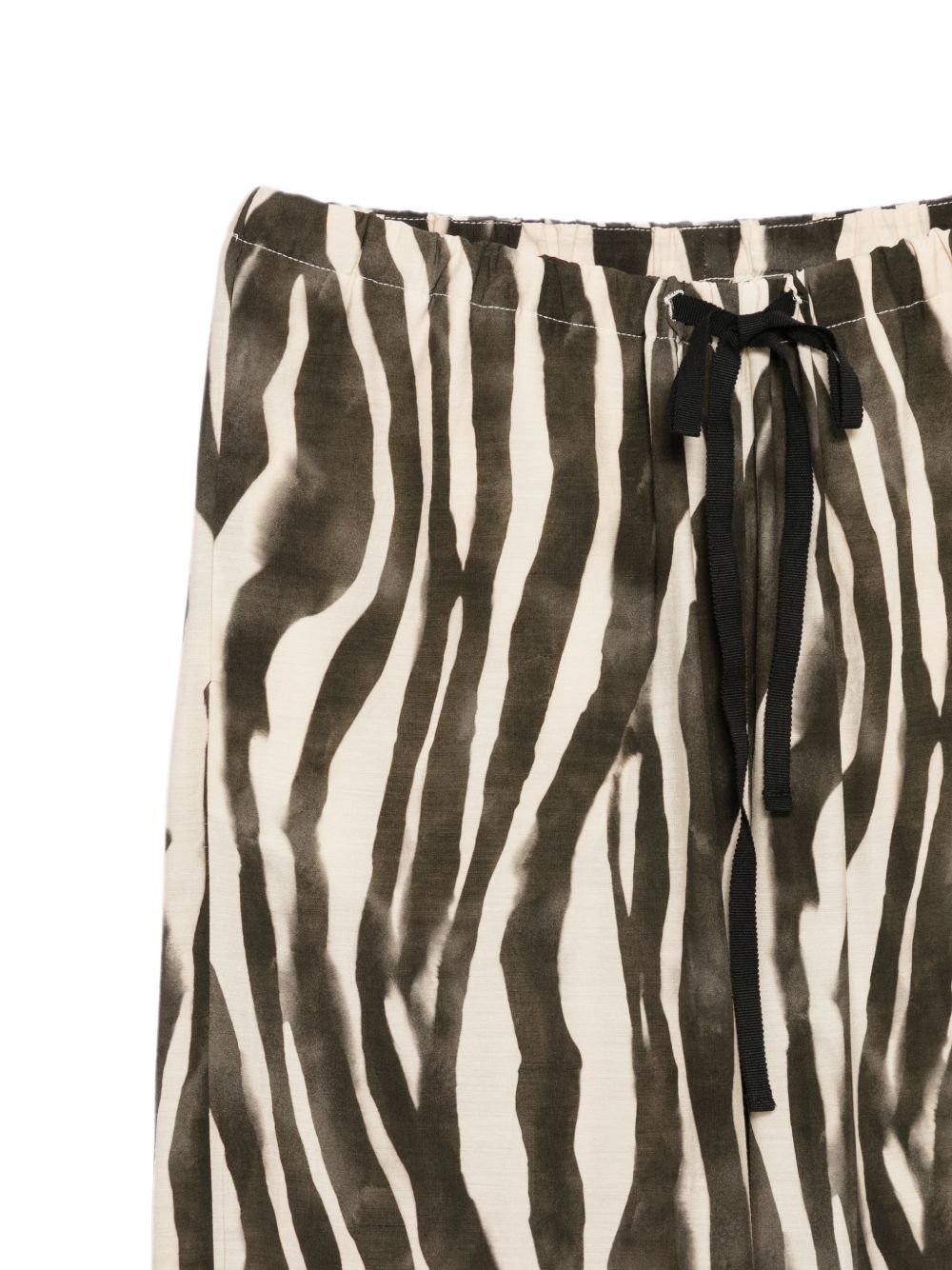 Alysi Zebra-Print Trousers — Black, view 3