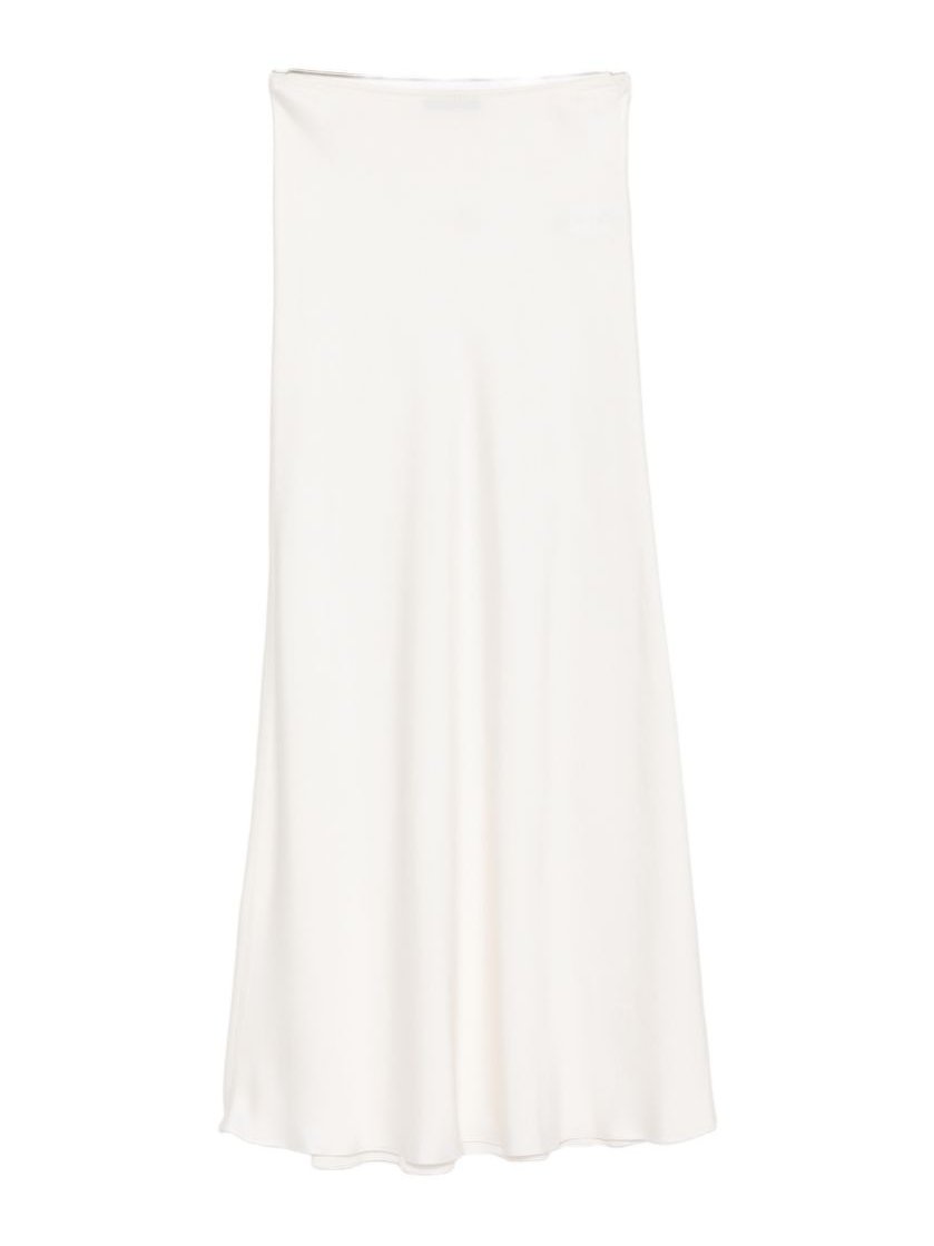 Fabiana Filippi Satin Flared Skirt — White by Fabiana Filippi