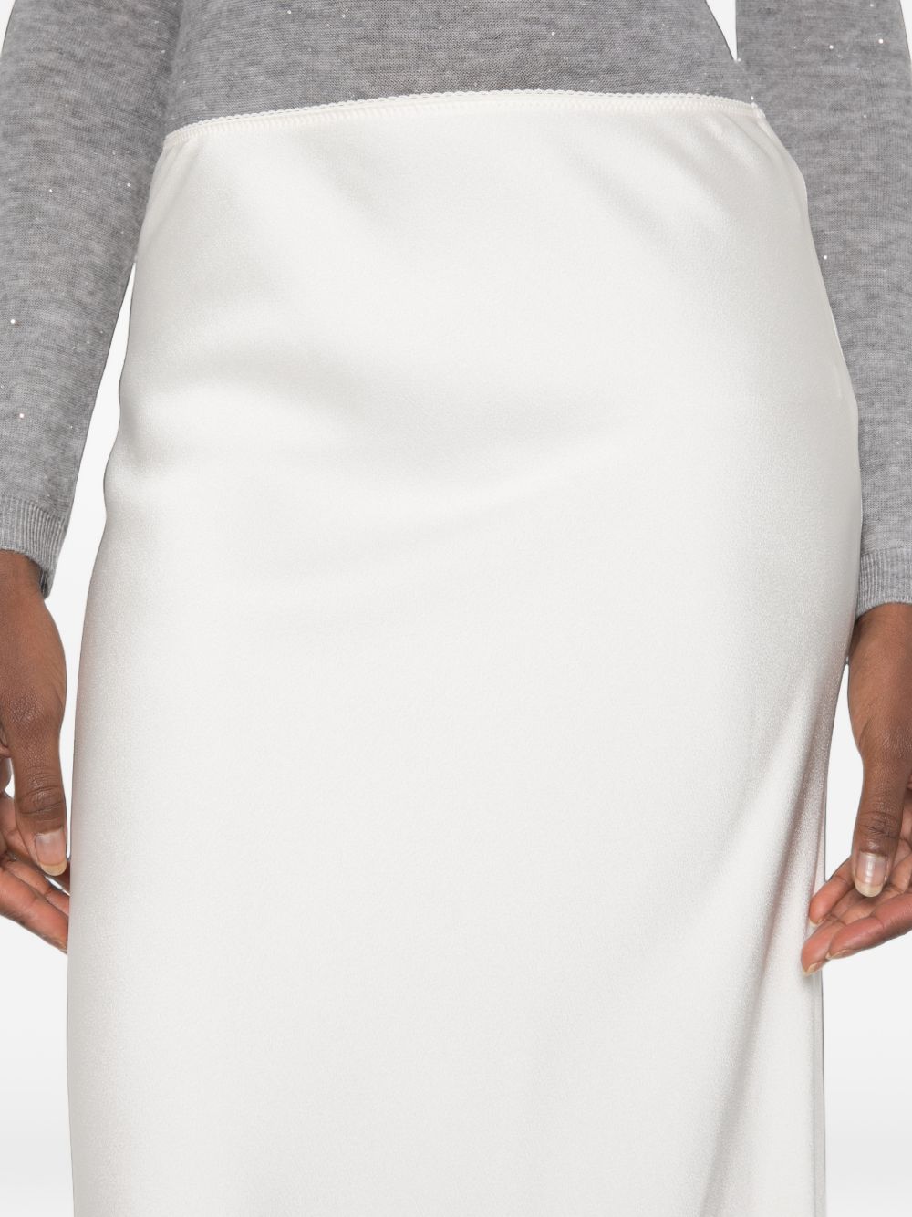 Fabiana Filippi Satin Flared Skirt — White, view 2