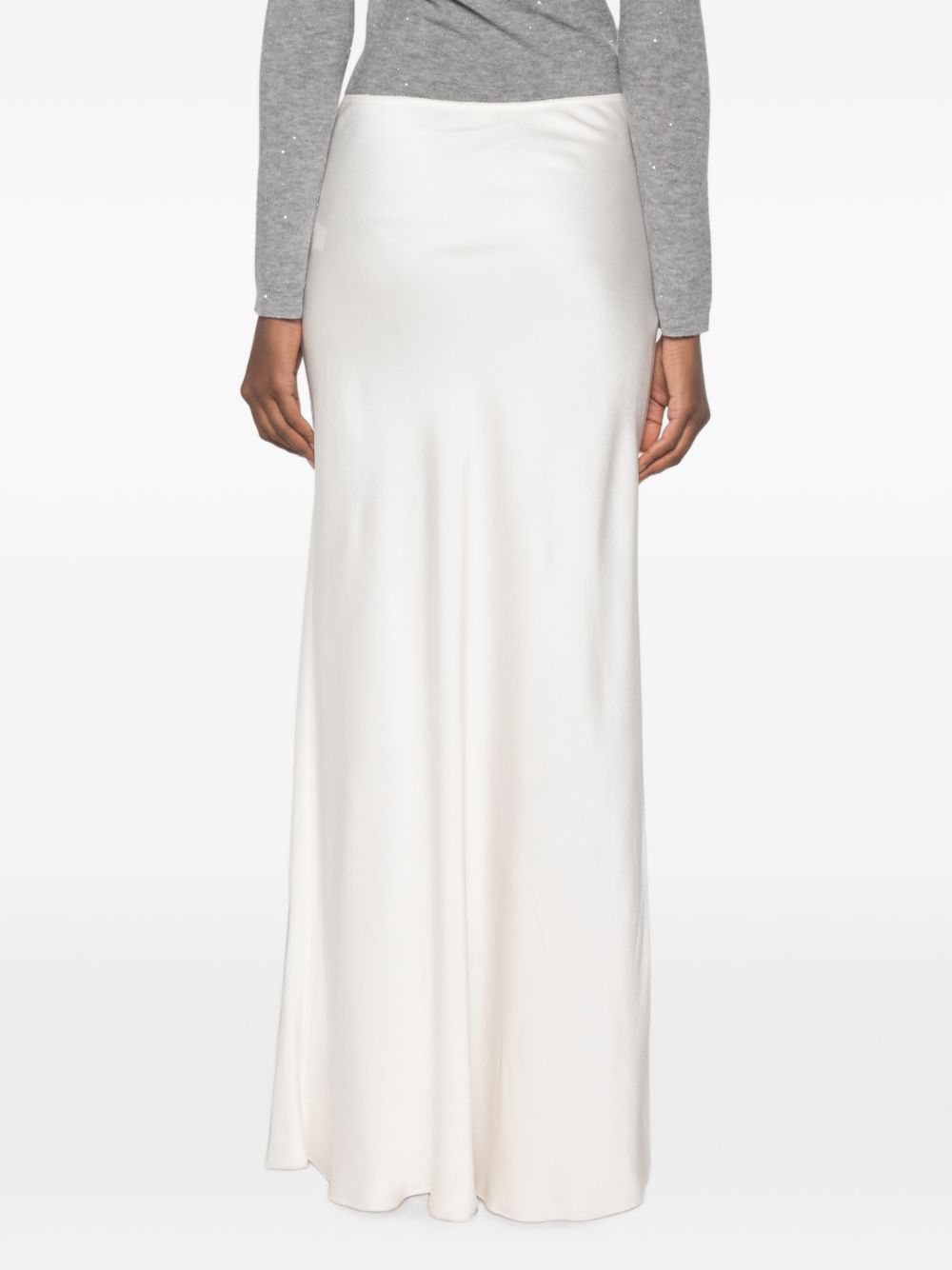 Fabiana Filippi Satin Flared Skirt — White, view 5