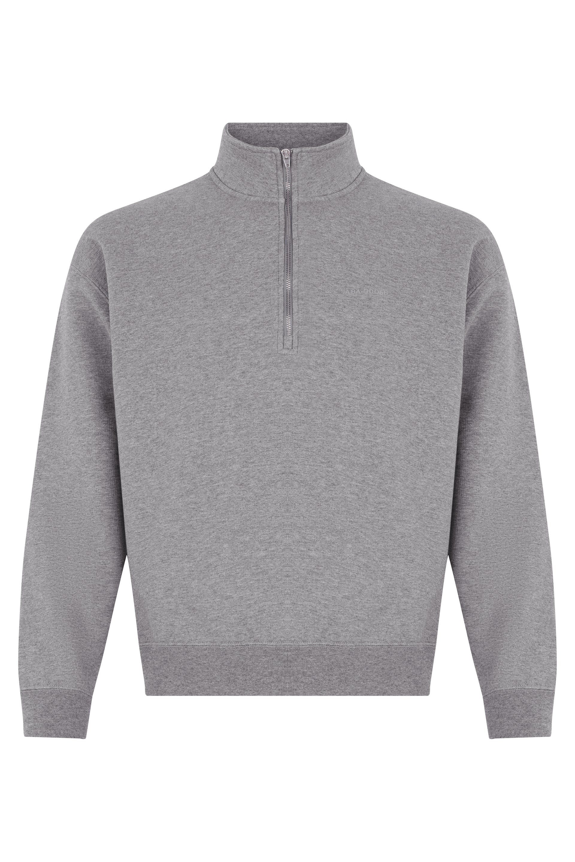 Canada Goose Zip Collar Cotton Sweater — Gray by Canada Goose