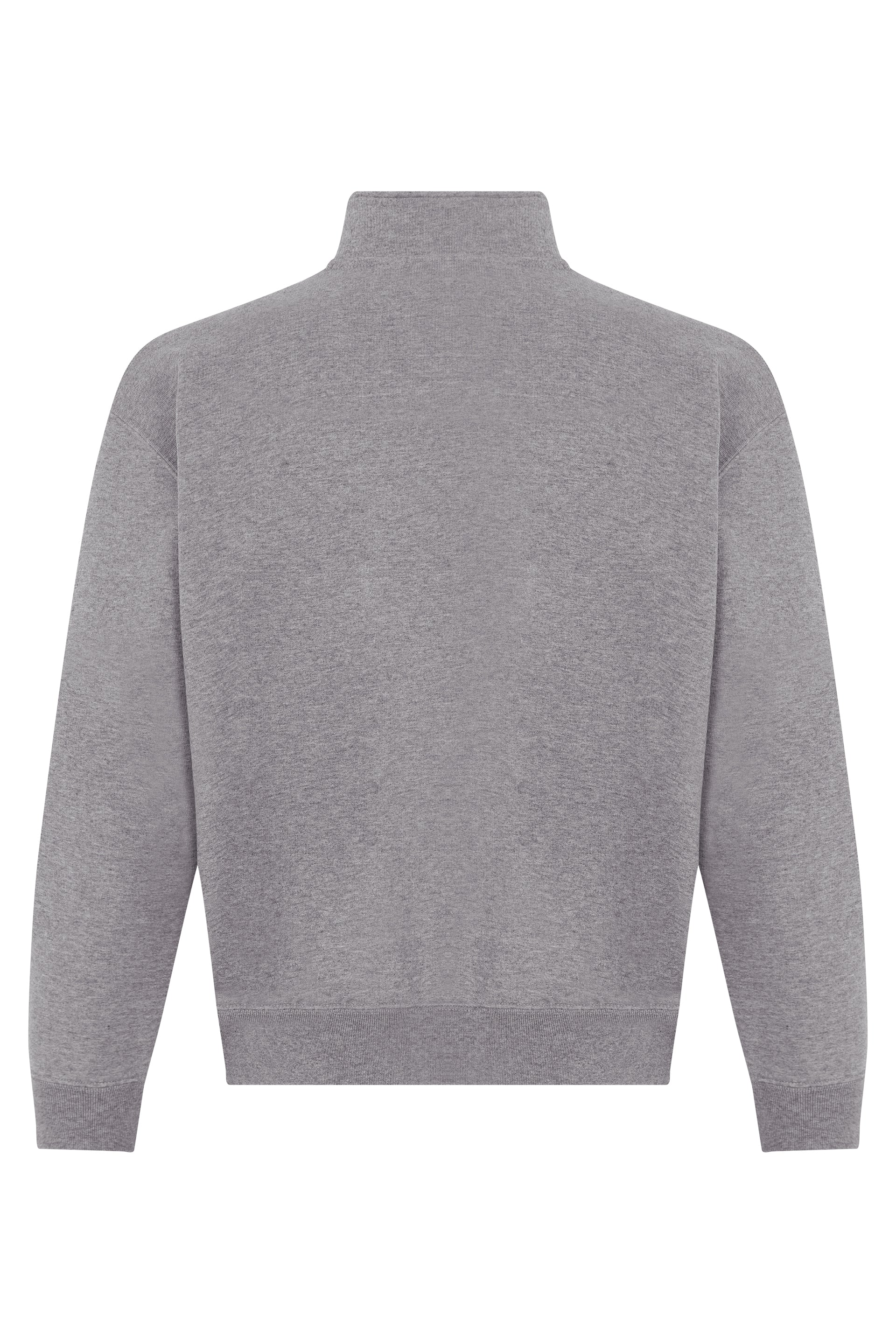 Canada Goose Zip Collar Cotton Sweater — Gray, view 2