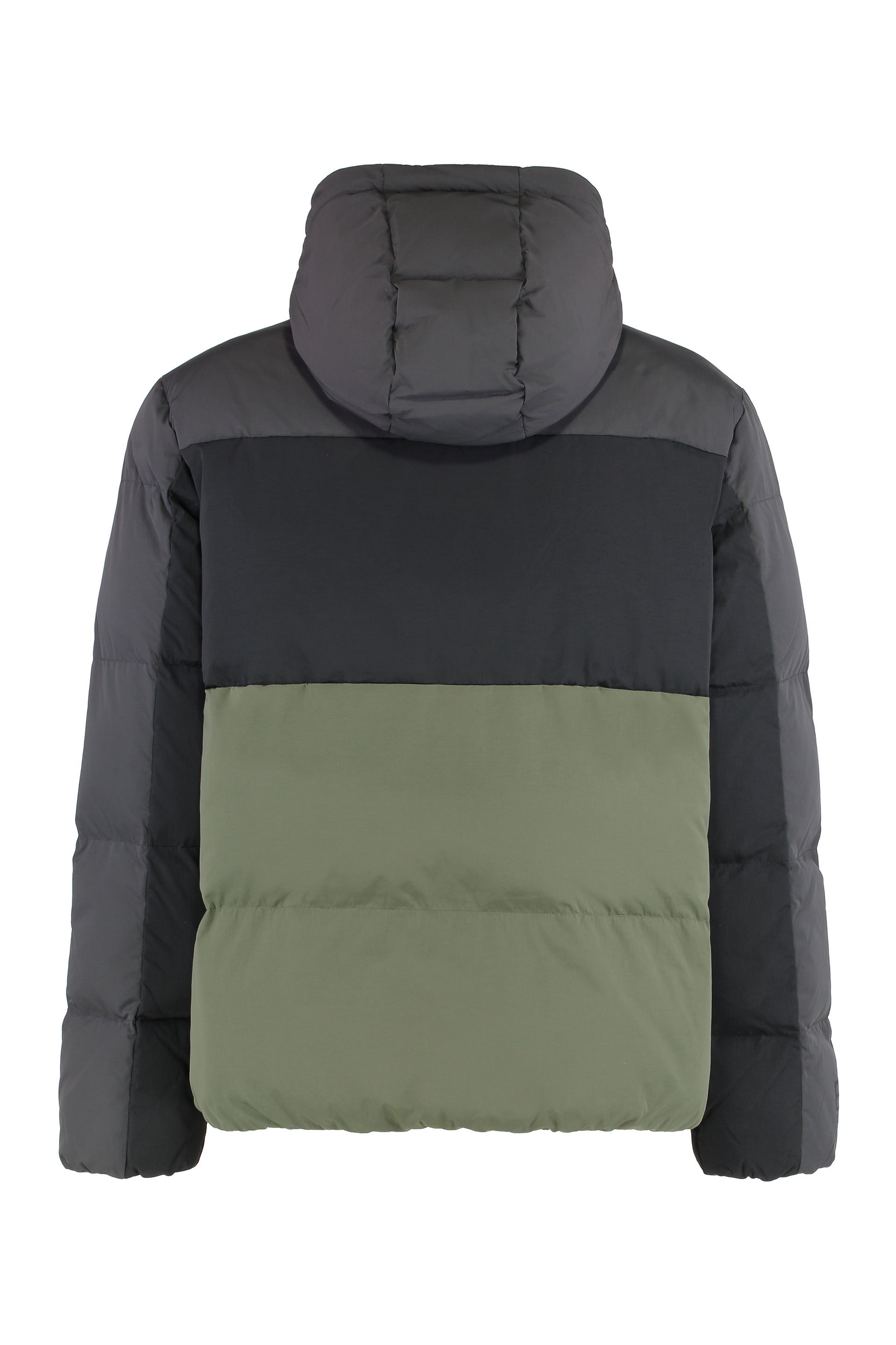EA7 Color-Block Polyamide Down Jacket — Black, view 2