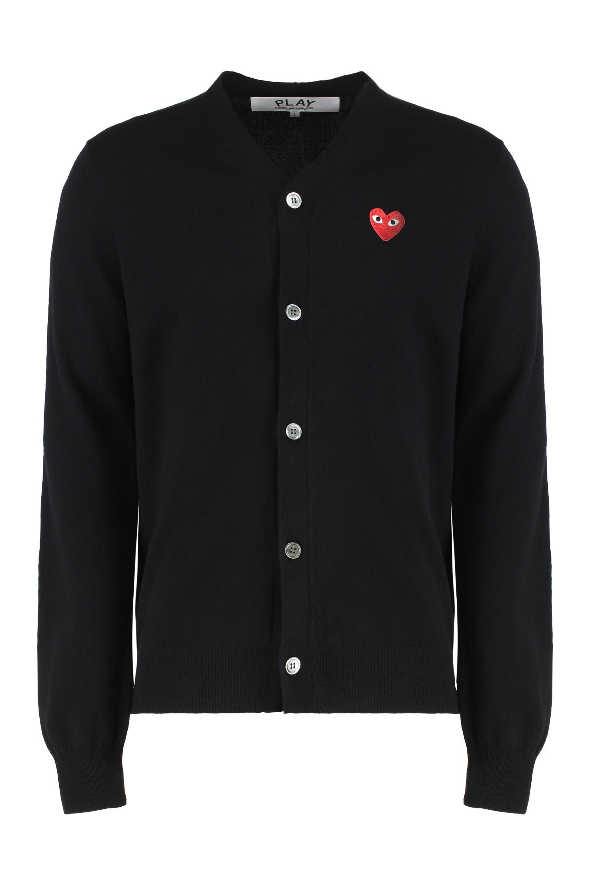 Comme Des GarçOns Play Wool Cardigan — Black by Comme Des Garçons Play