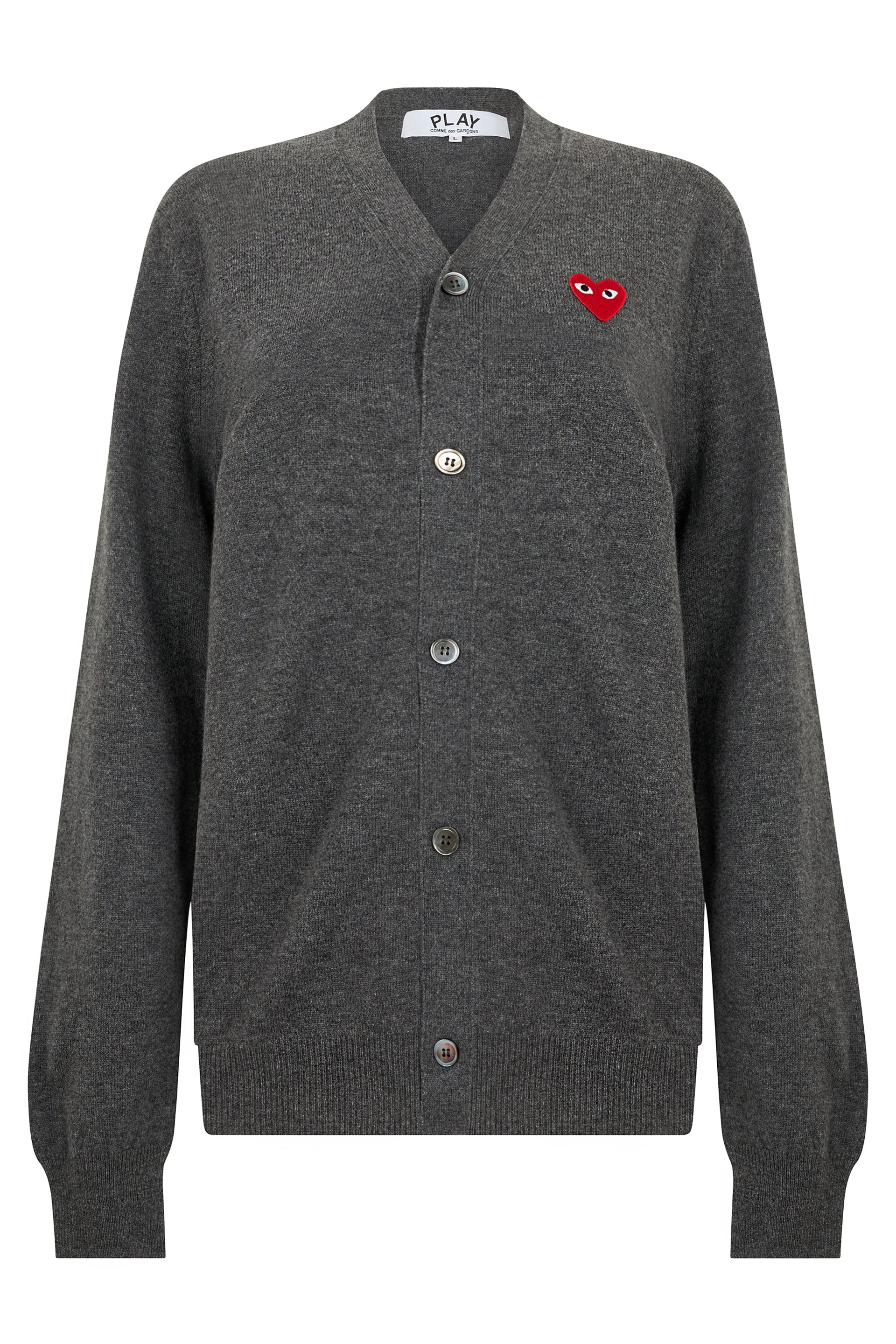 Comme Des GarçOns Play Wool Cardigan — Gray by Comme Des Garçons Play