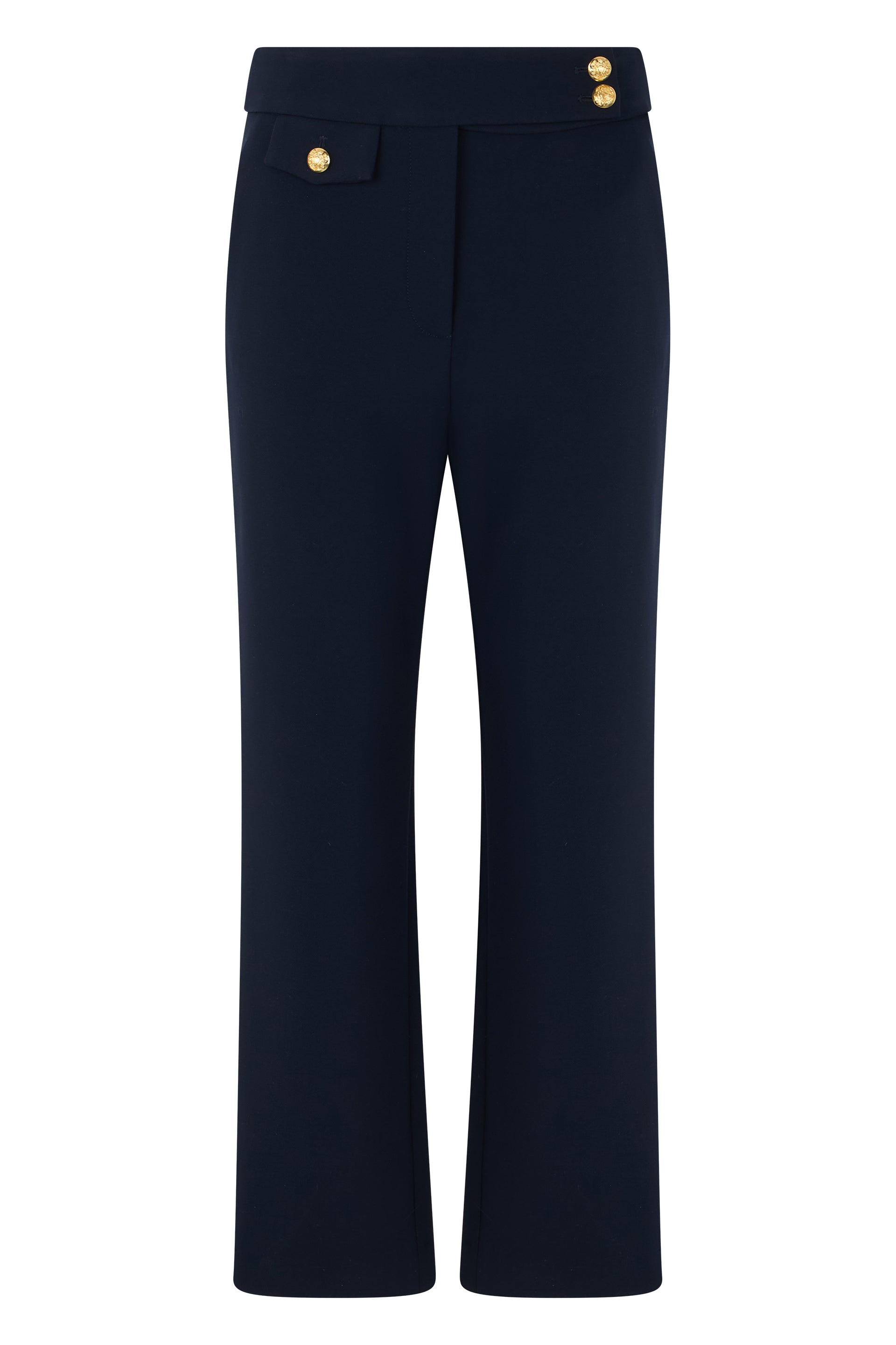 Veronica Beard Decorative Button Detail Trousers — Navy by Veronica Beard