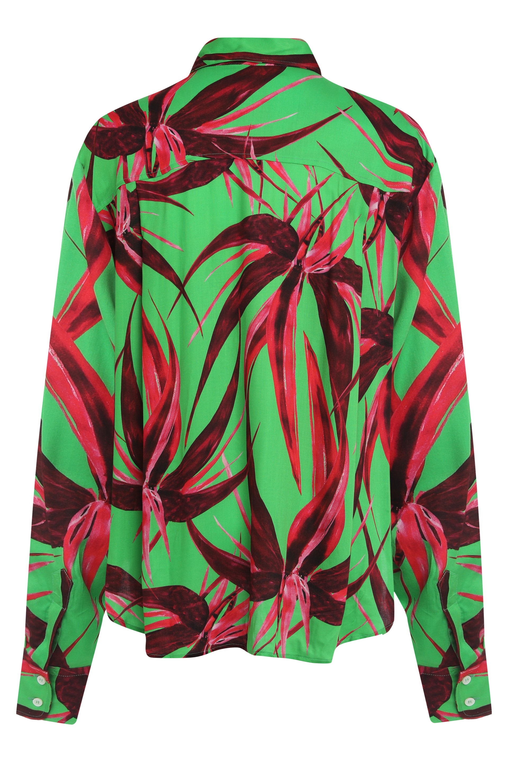 Louisa Ballou Printed Viscose Shirt — Green, view 2