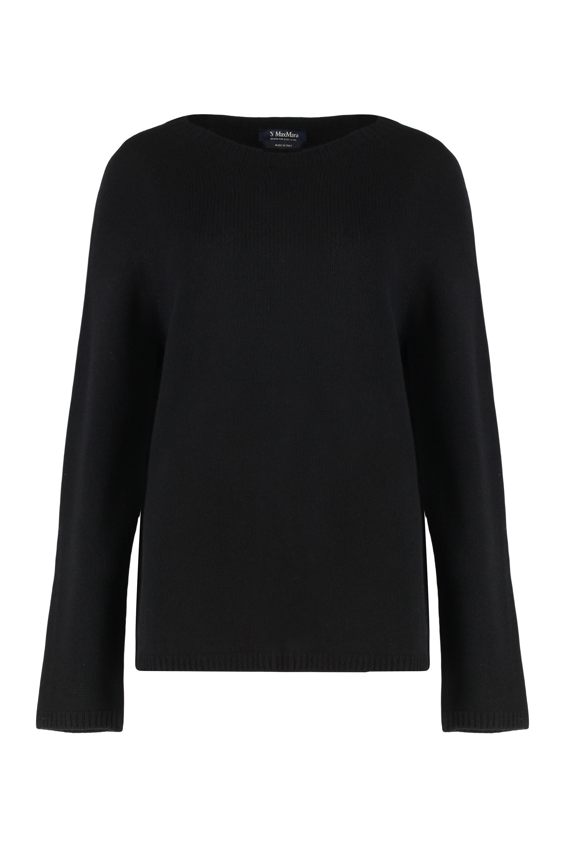 'S Max Mara Wool and Cashmere Crew Neck Sweater — Black by 'S Max Mara