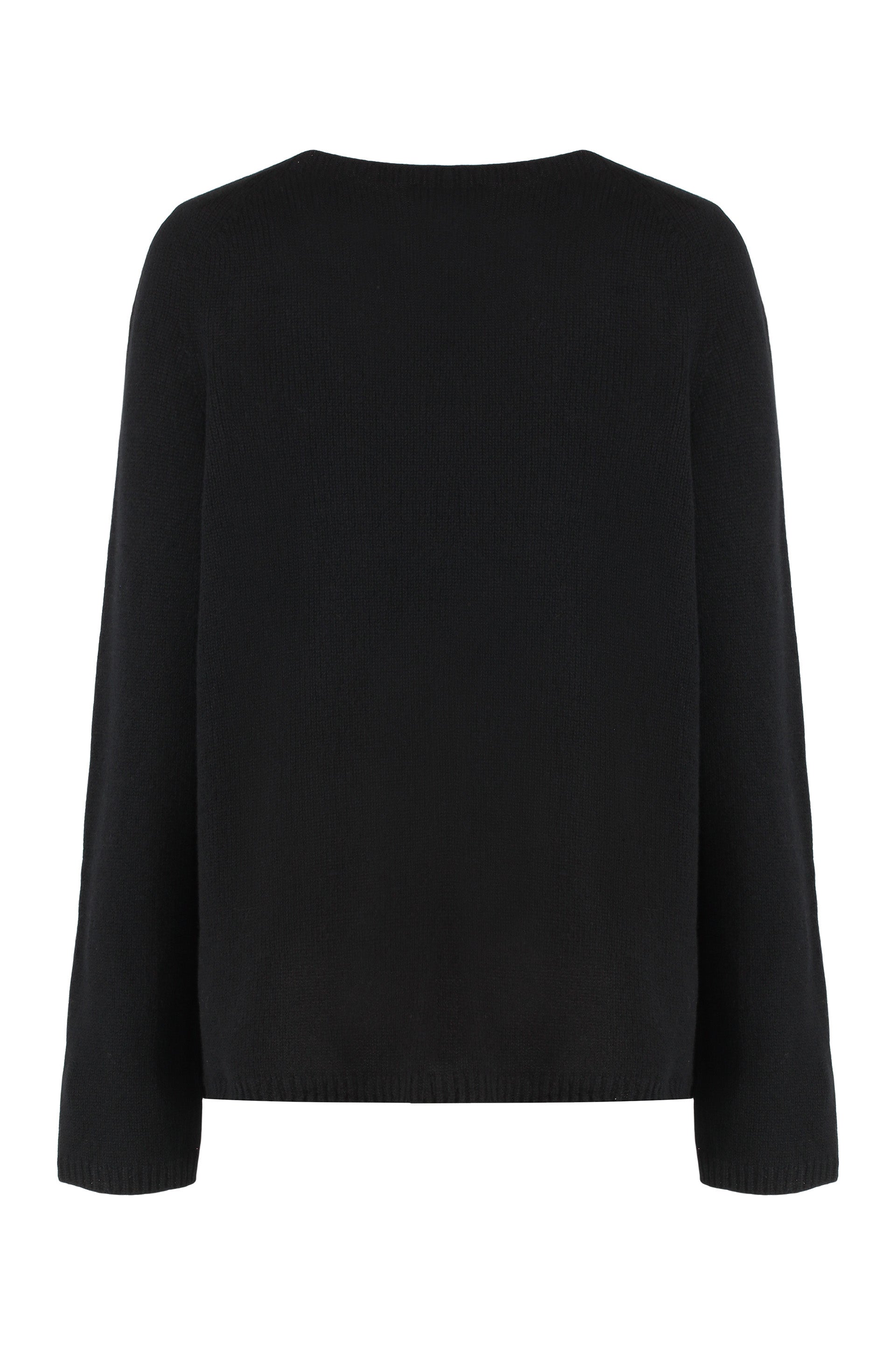 'S Max Mara Wool and Cashmere Crew Neck Sweater — Black, view 2