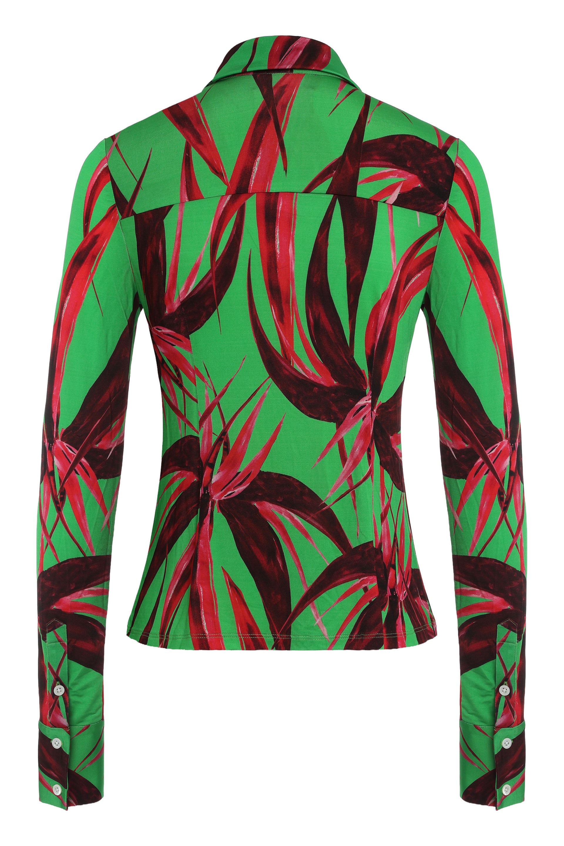 Louisa Ballou Printed Viscose Blouse — Green, view 2