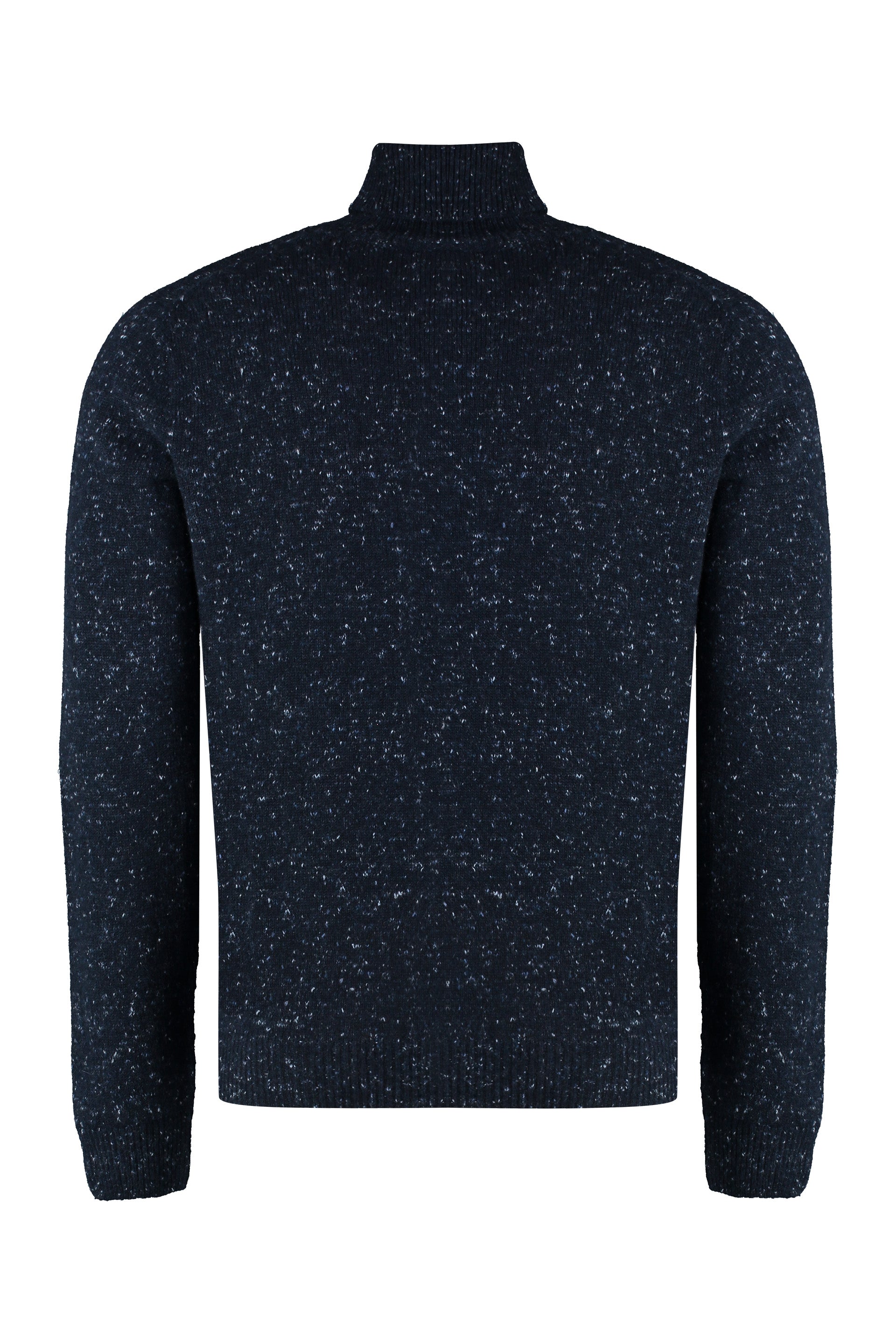 The Alphabet Cashmere Blend Turtleneck Sweater — Navy, view 2