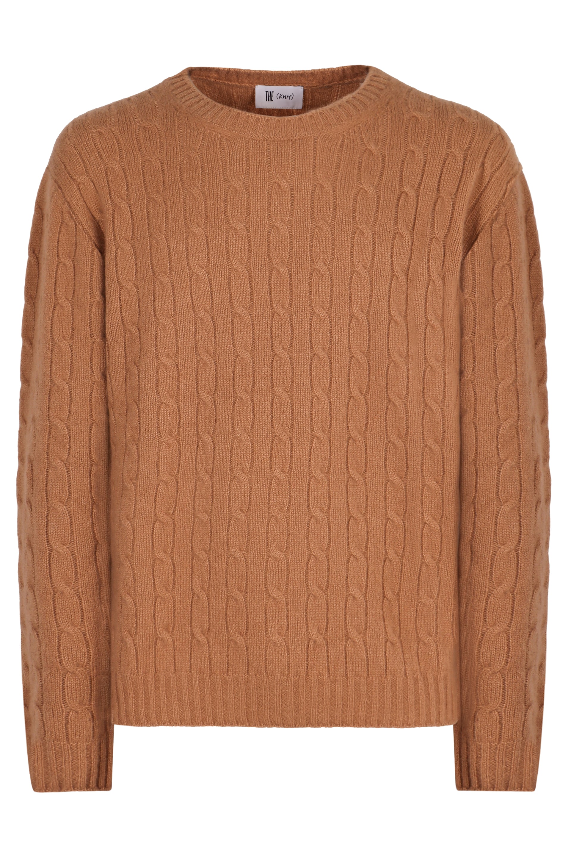 The Alphabet Cashmere-Silk Blend Cable Knit Sweater — Camel by The Alphabet
