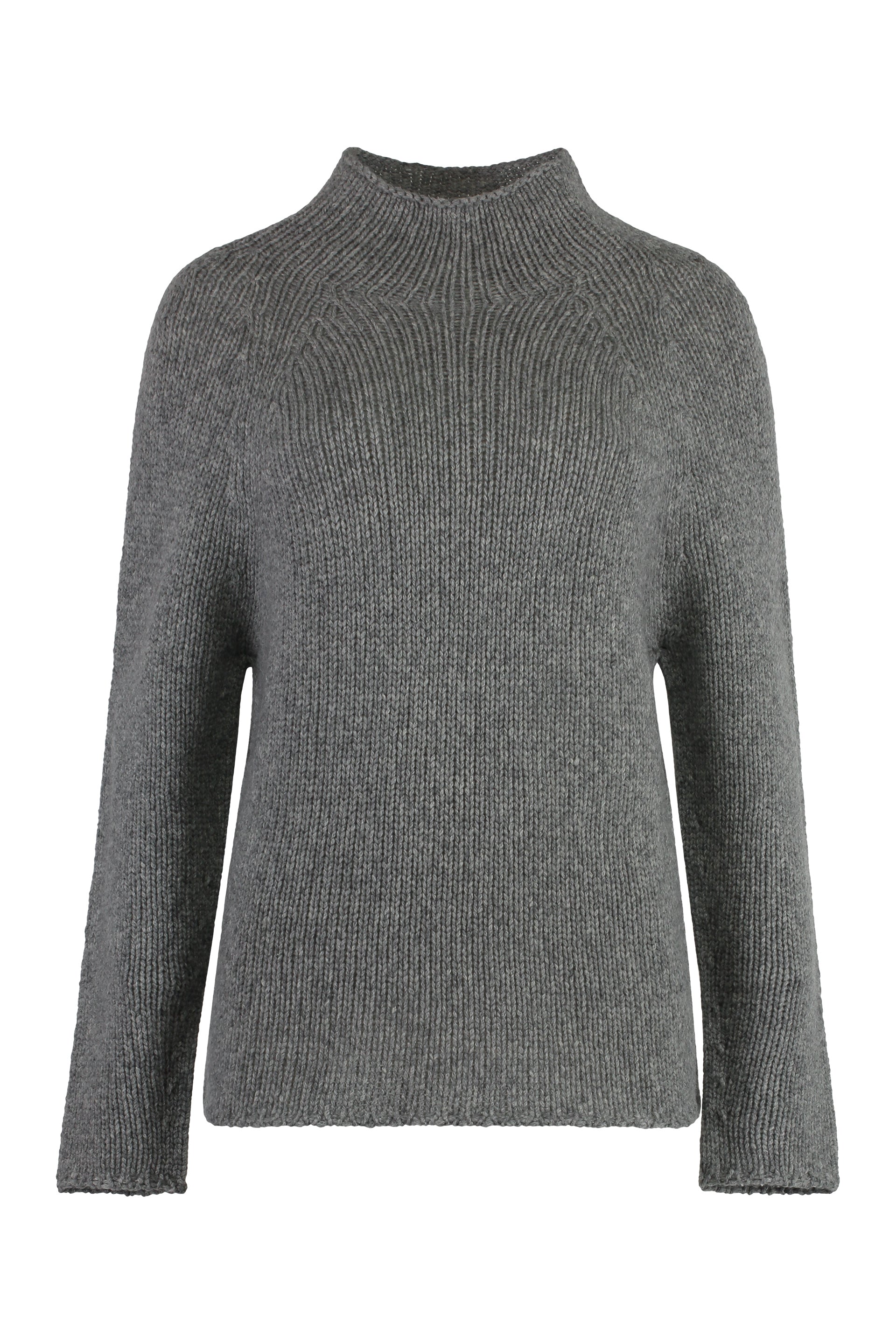 The Alphabet Cashmere Ribbed Turtleneck Sweater — Gray by The Alphabet