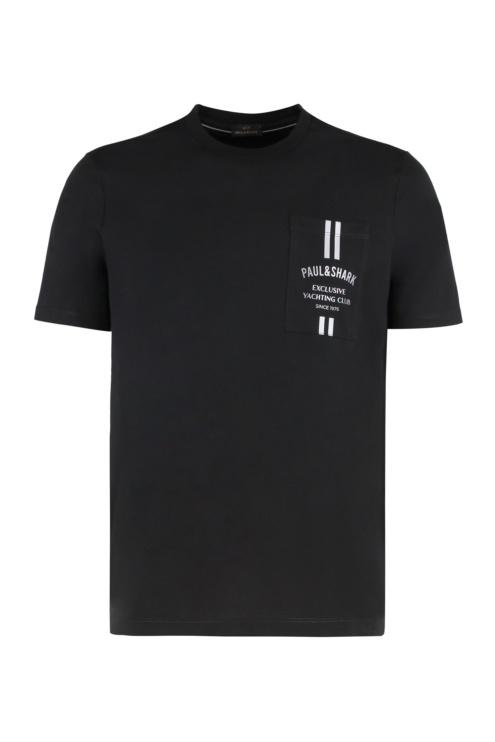 Paul & Shark Logo-Printed Cotton T-Shirt — Black by Paul & Shark