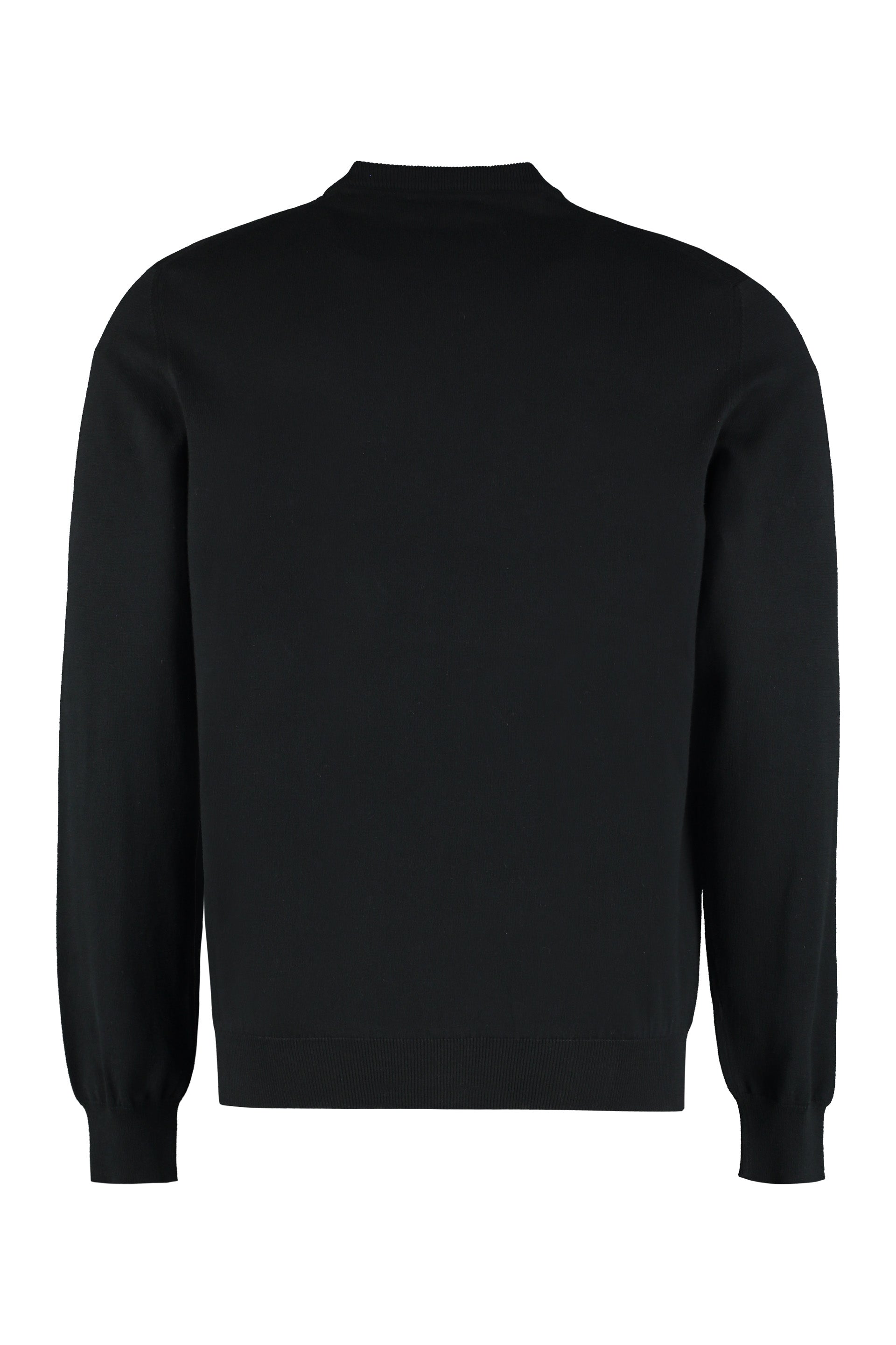 The Alphabet Cotton Crew-Neck Sweater — Black, view 2