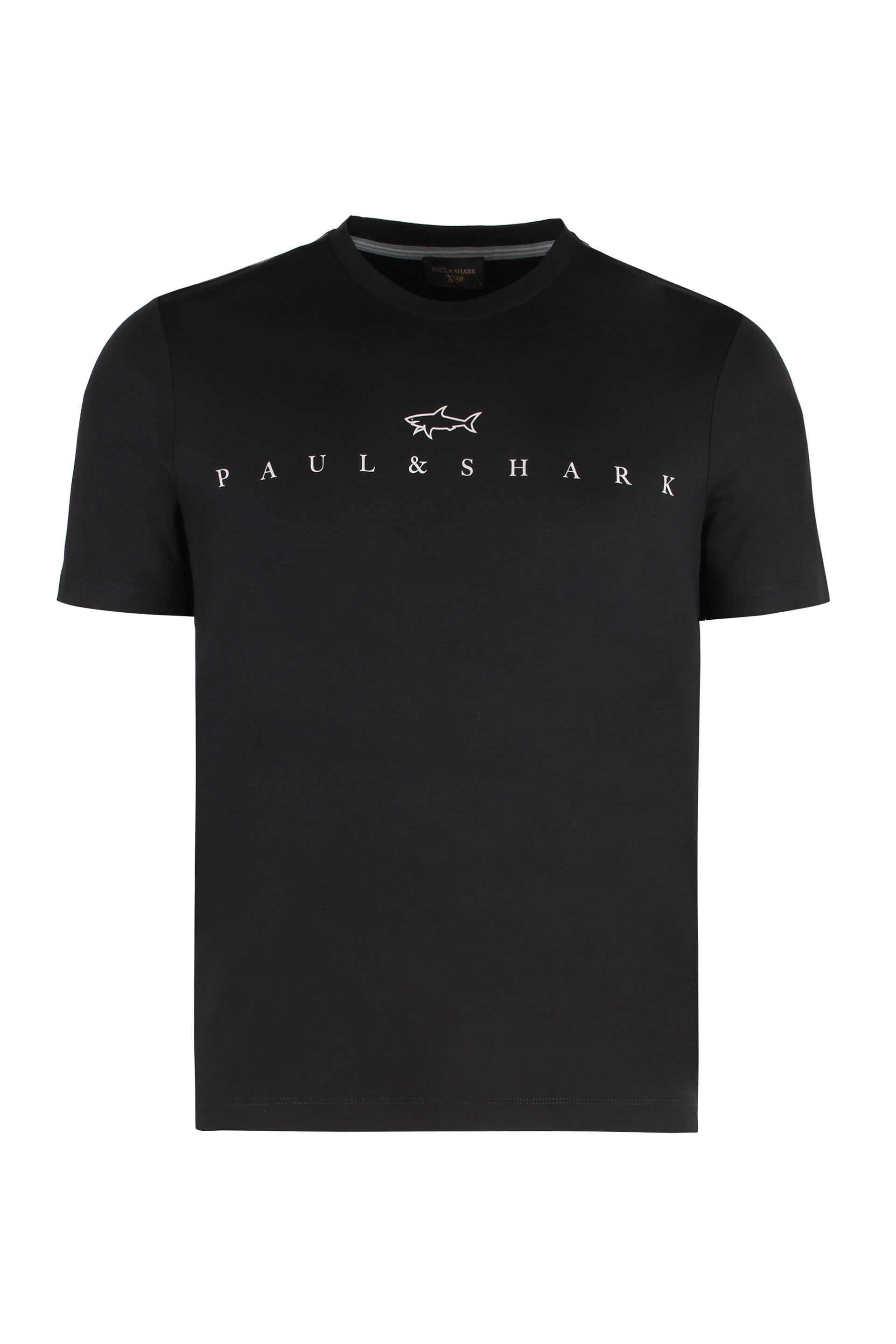 Paul & Shark Logo-Embroidered Crew Neck T-Shirt — Black by Paul & Shark