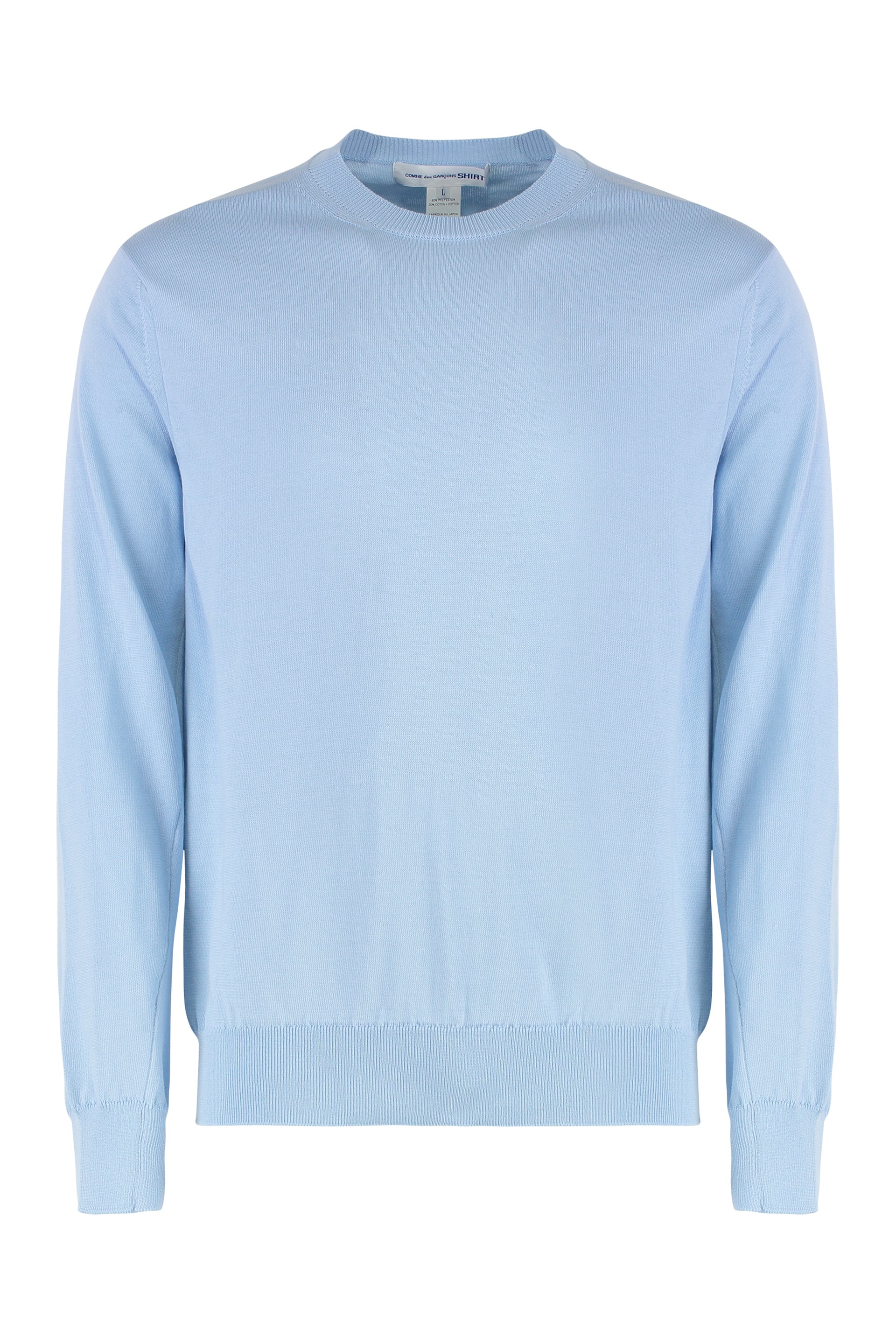 Comme Des GarçOns Shirt Crew-Neck Cotton-Blend Sweater — Blue by Comme Des Garcons Shirt