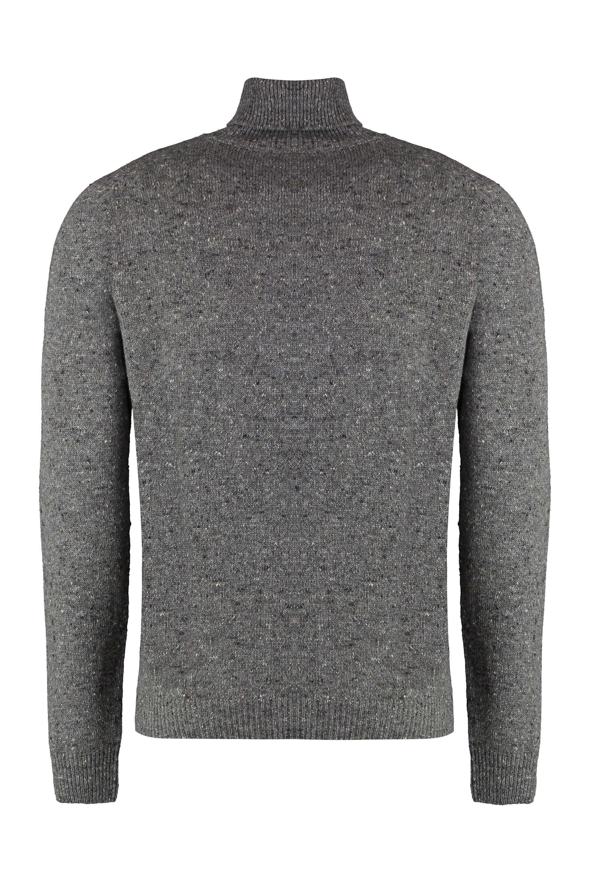 The Alphabet Cashmere Blend Turtleneck Sweater — Gray, view 2