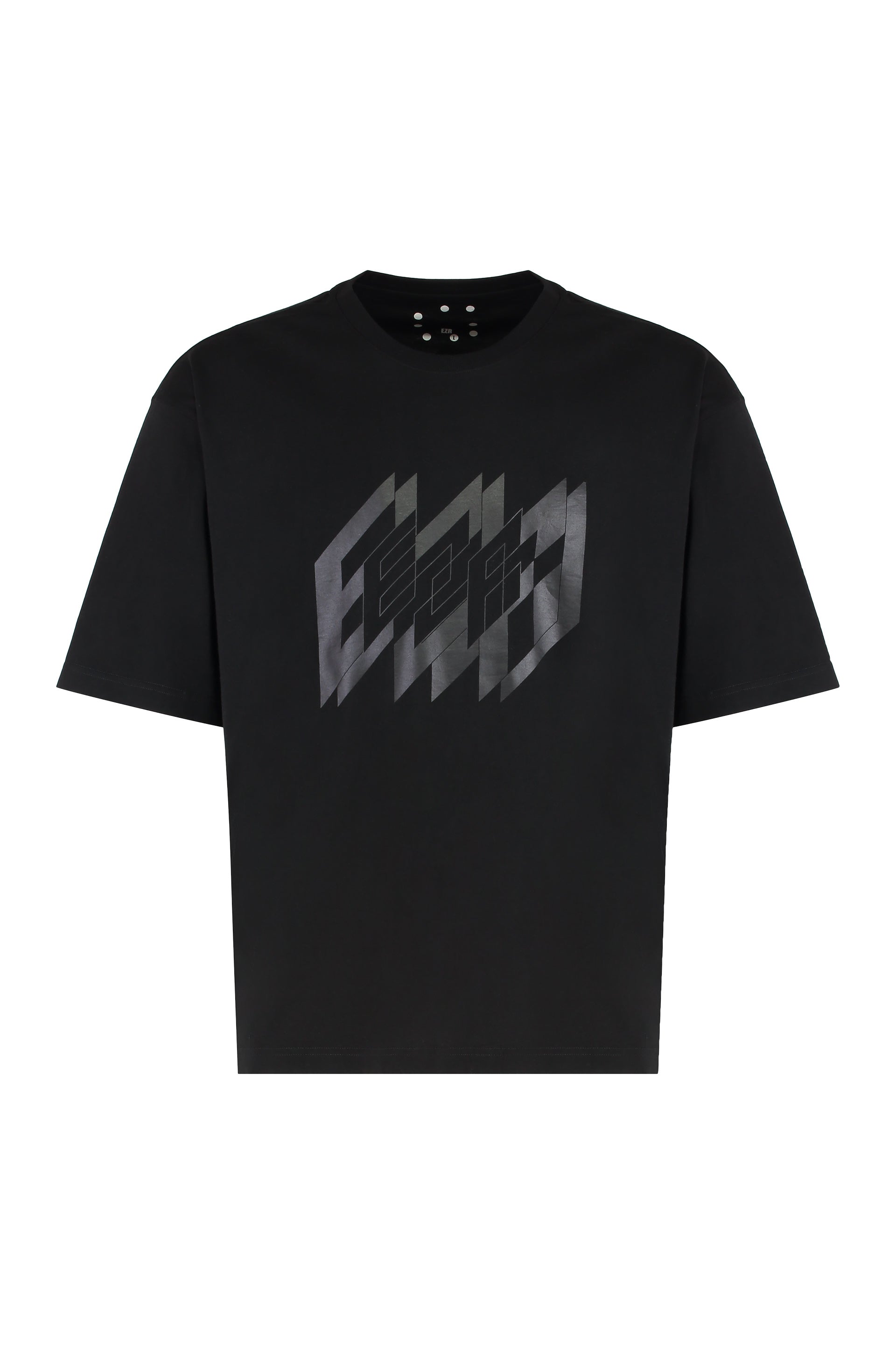 Ezr Geometric Graphic Crew-Neck T-Shirt — Black by Ezr