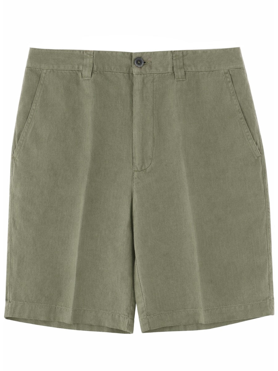120% Lino Linen Bermuda Shorts — Green by 120% Lino